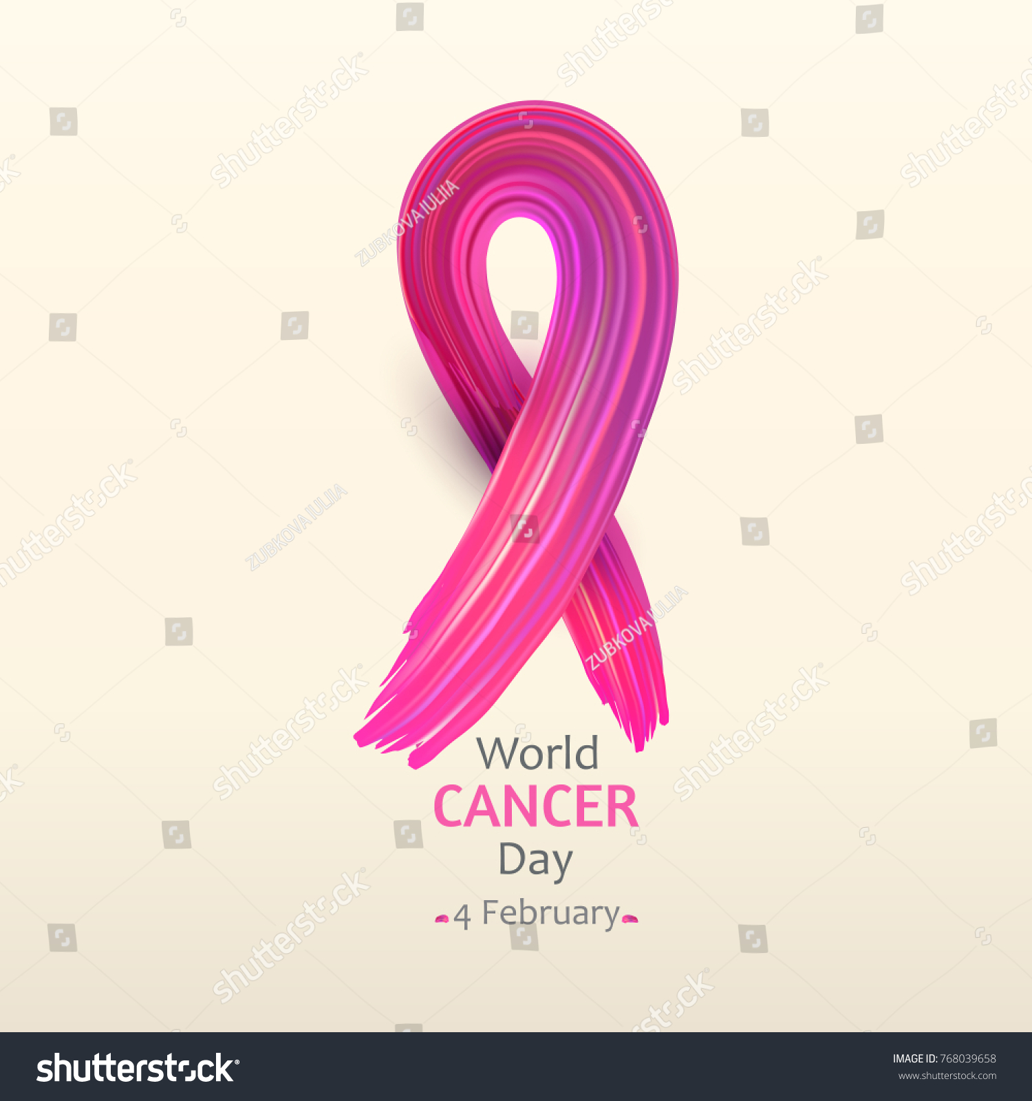 Illustration World Cancer Day Texture Ribbon Stock Vector (Royalty Free ...