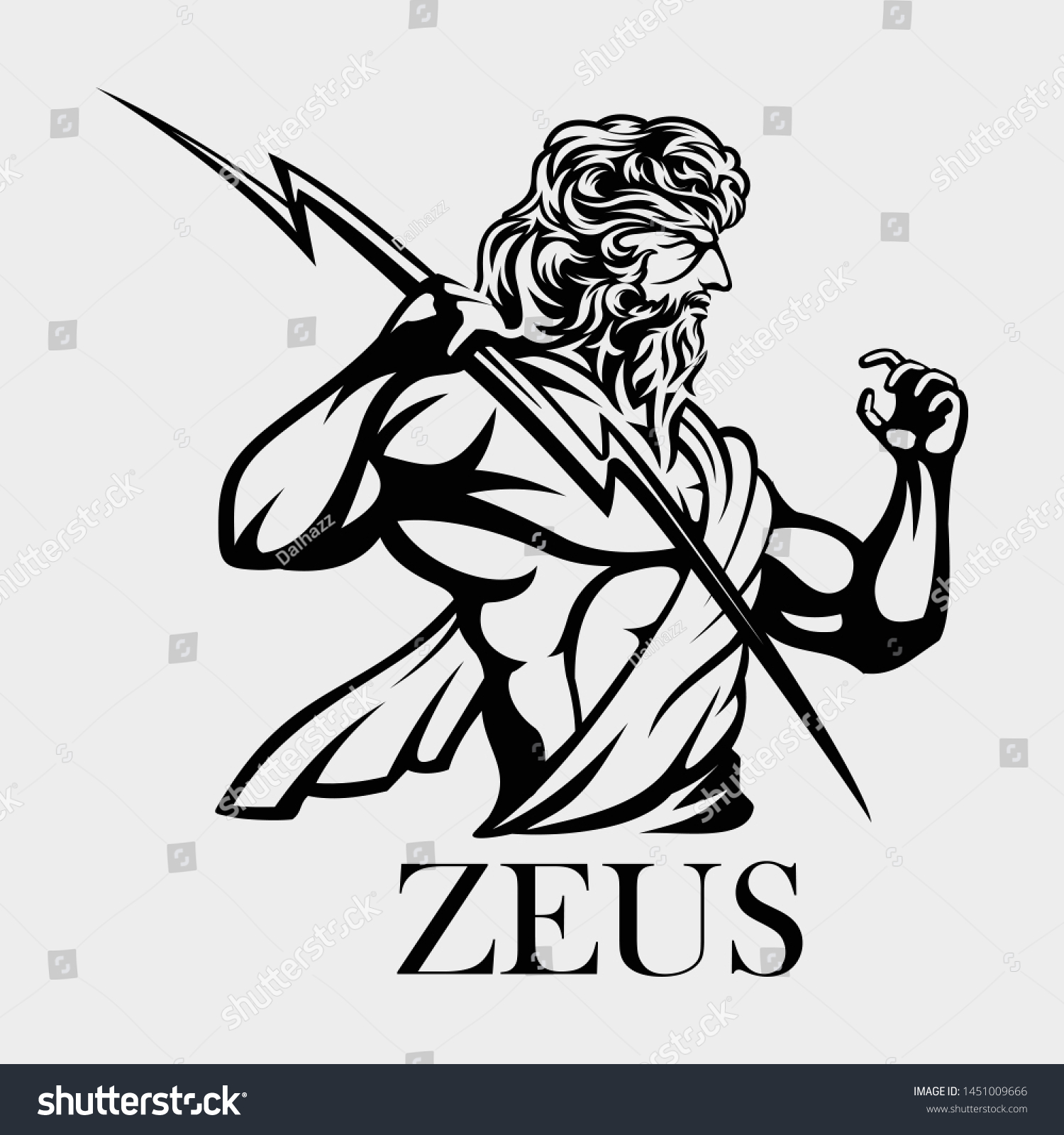 Illustration Zeus Greek God Stock Vector Royalty Free 1451009666