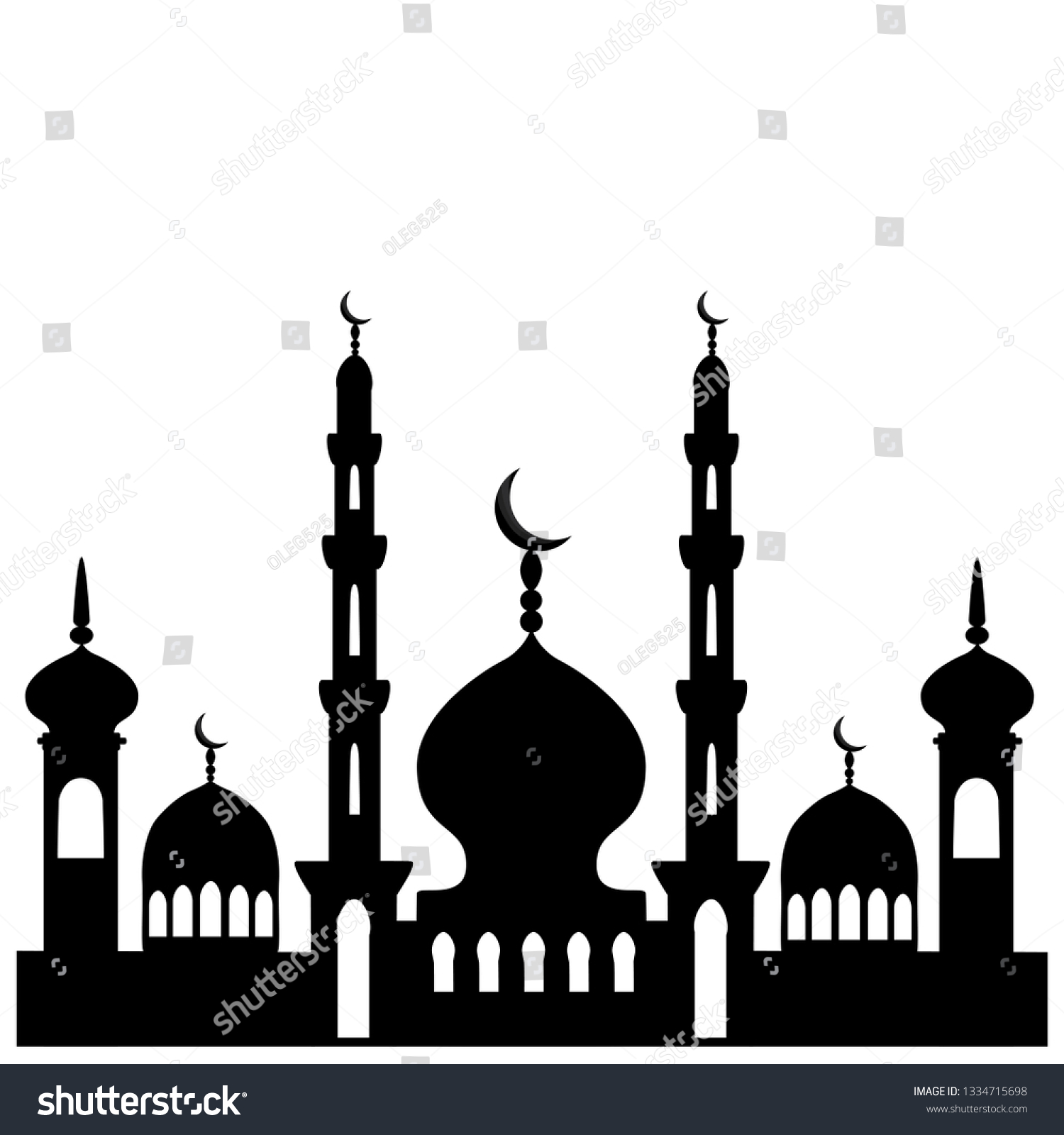 Illustration On Theme Different Types Mosques Stock Vector (Royalty ...