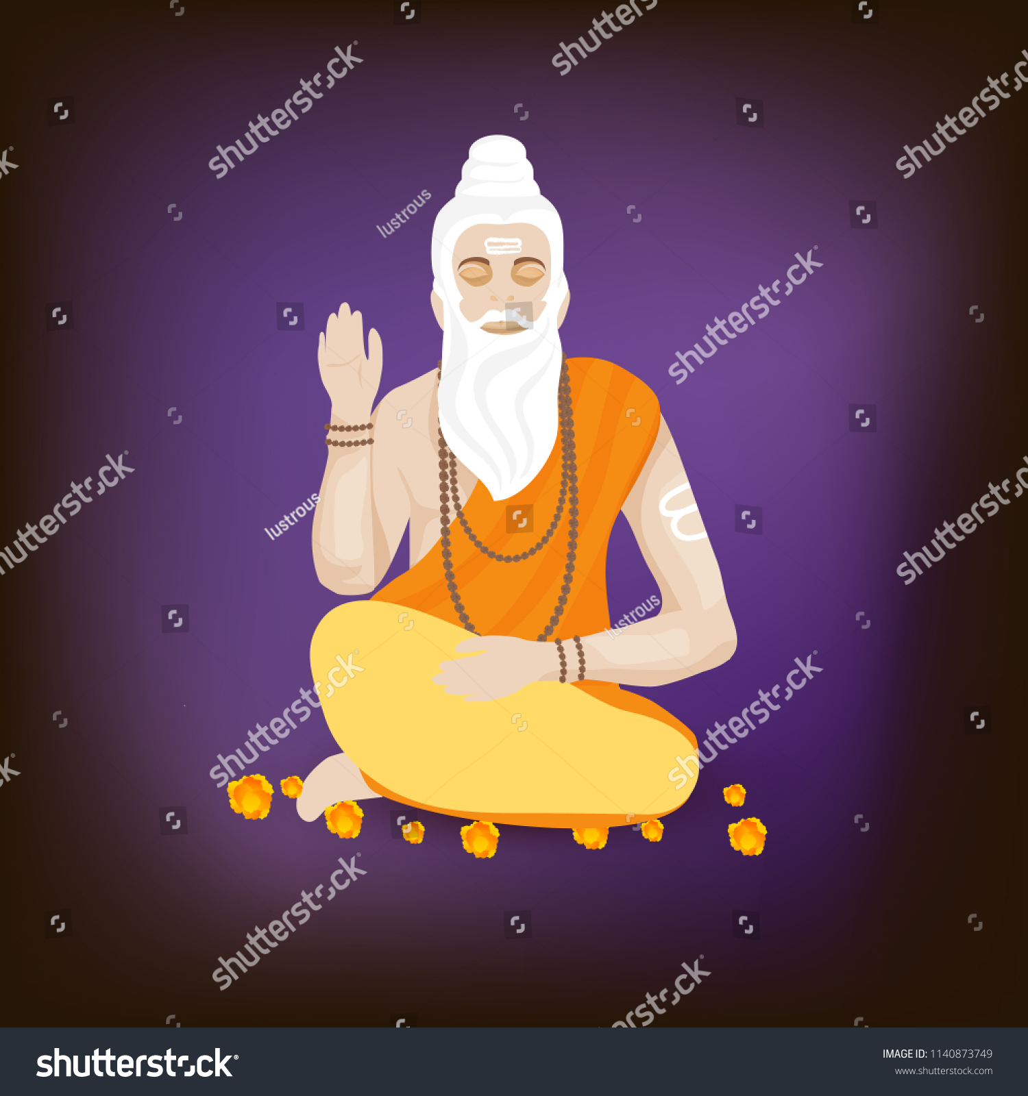 Illustration Poster Day Honoring Celebrating Guru Stock Vector (Royalty ...