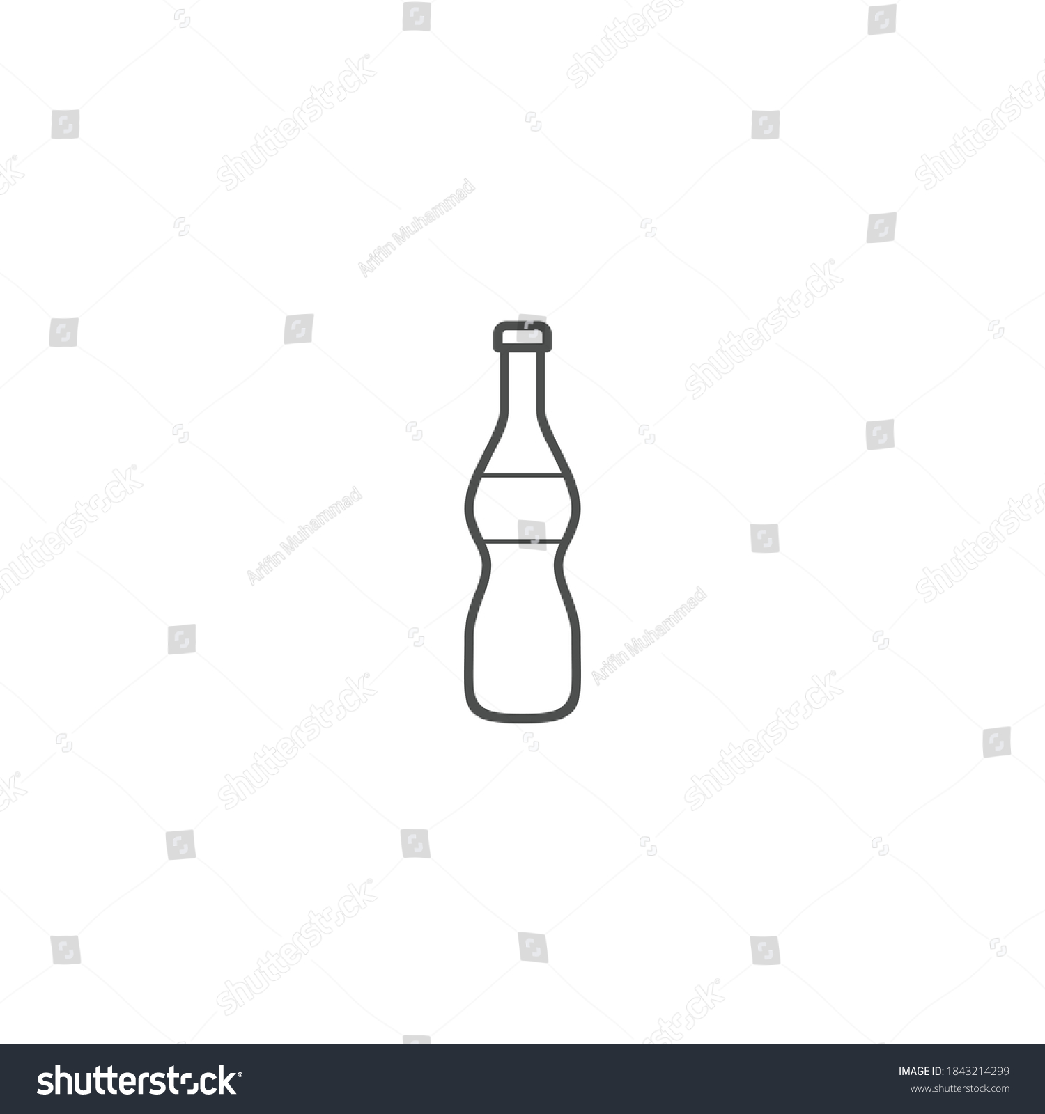 Illustration Outline Icon Cola Bottle Outline Stock Vector (Royalty ...