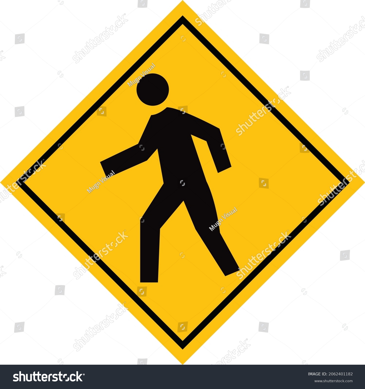 Illustration Pedestrian Crossing Sign Vector Design Stock Vector ...