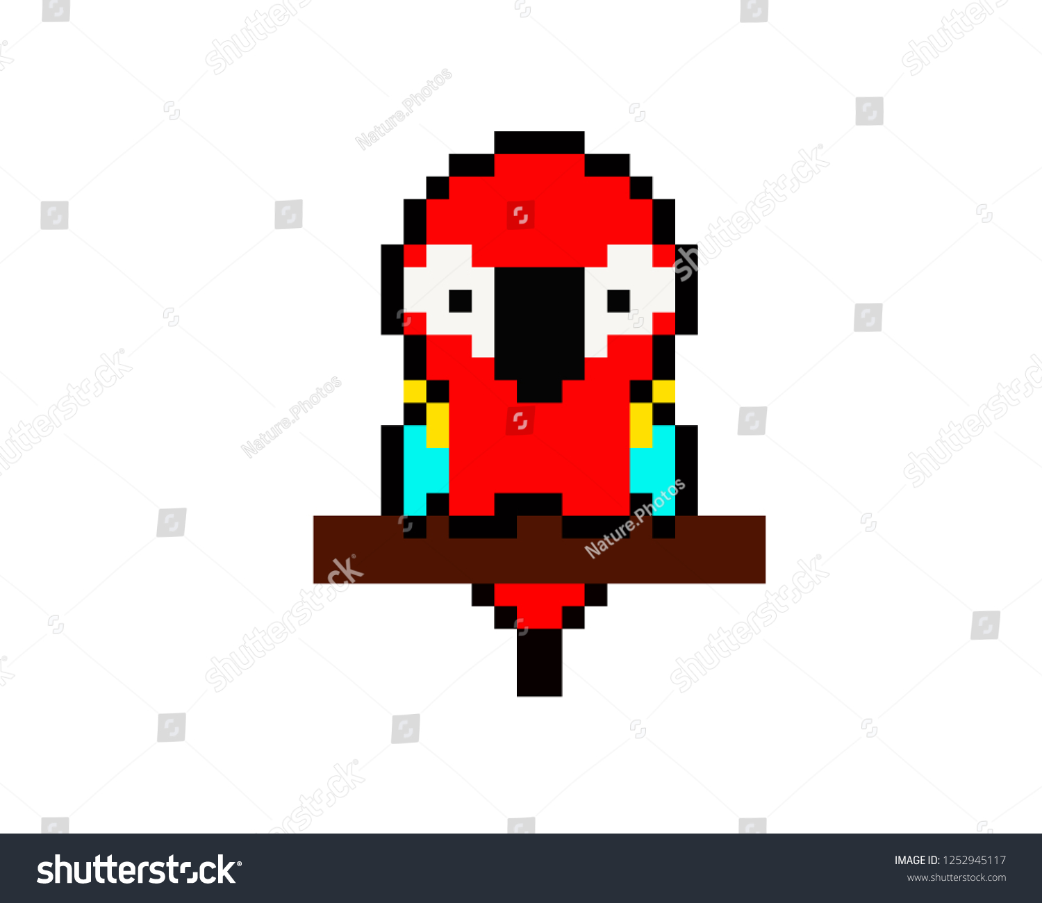 Illustration Pixel Art Bird Pixel Style Stock Vector (Royalty Free ...