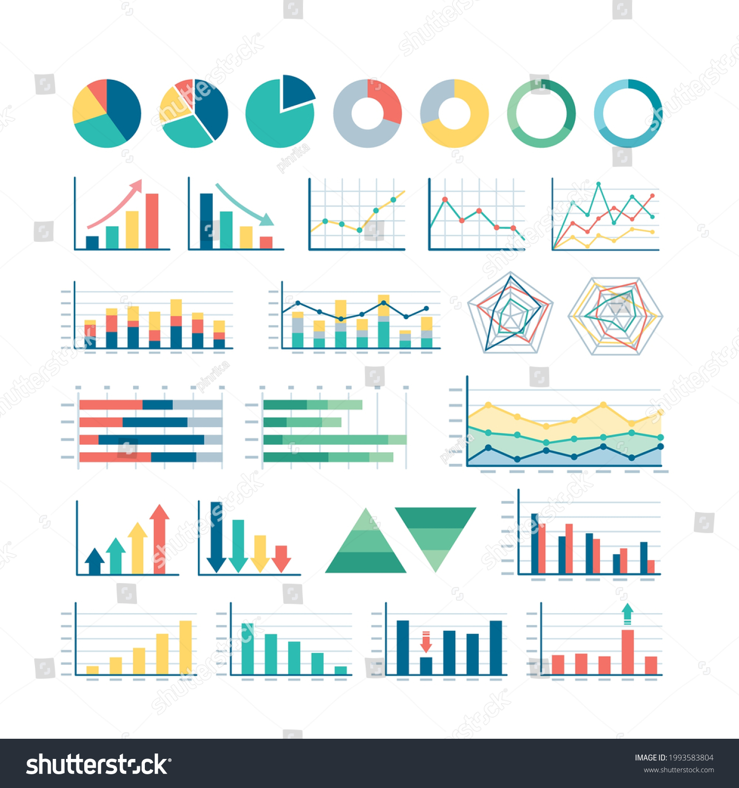 Illustration Set Various Graphs Stock Vector (Royalty Free) 1993583804