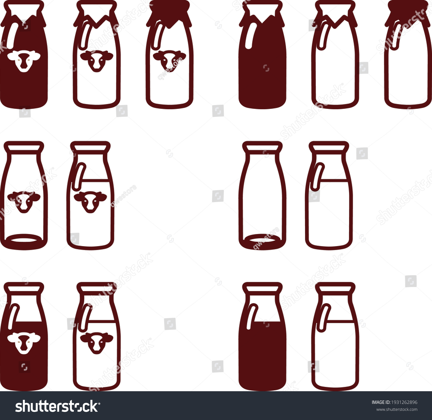 Illustration Set Various Milk Bottles Stock Vector Royalty Free 1931262896 Shutterstock 5878