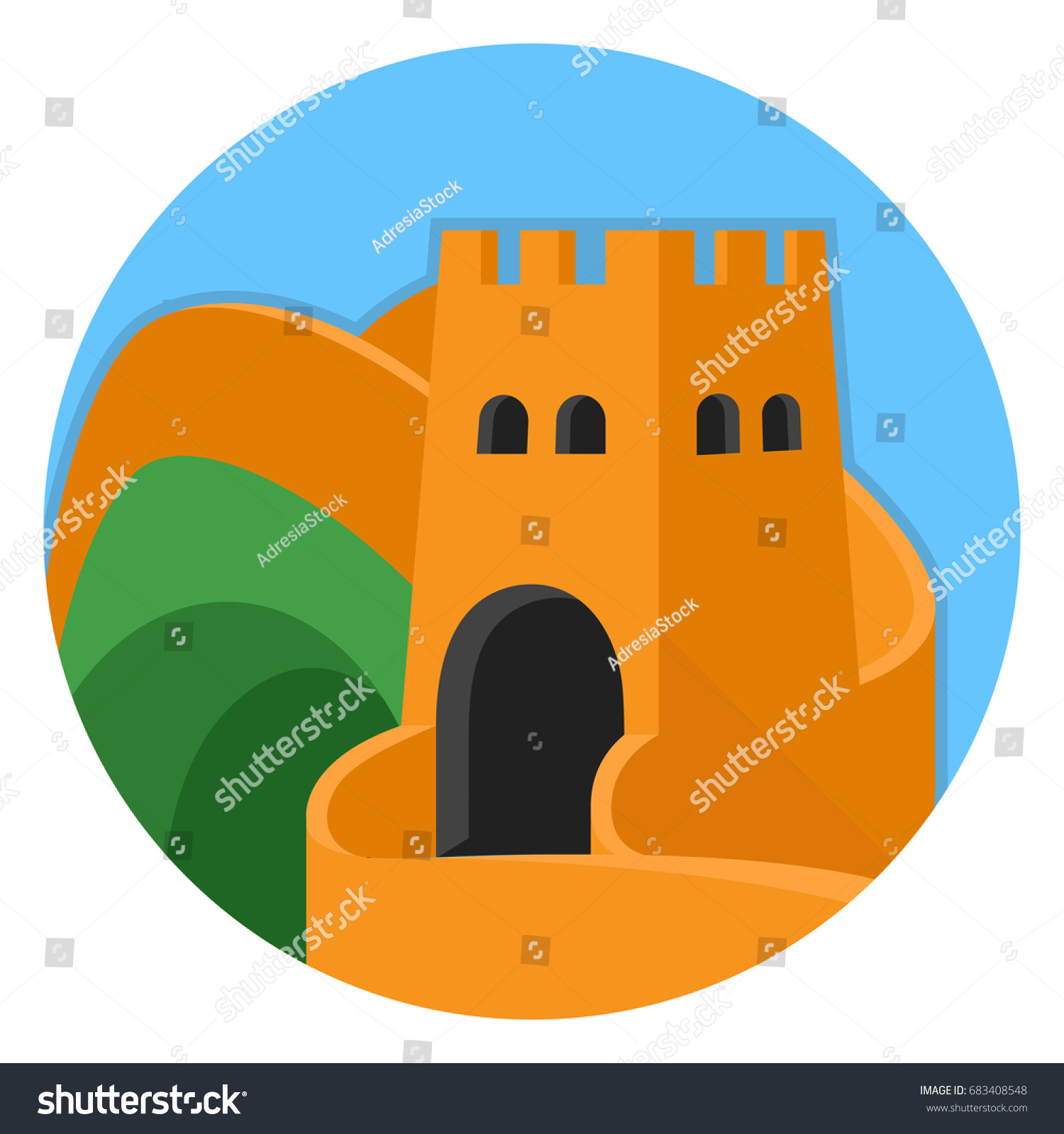 Illustration Symbol China Tourist Spot Great Stock Vector (Royalty Free