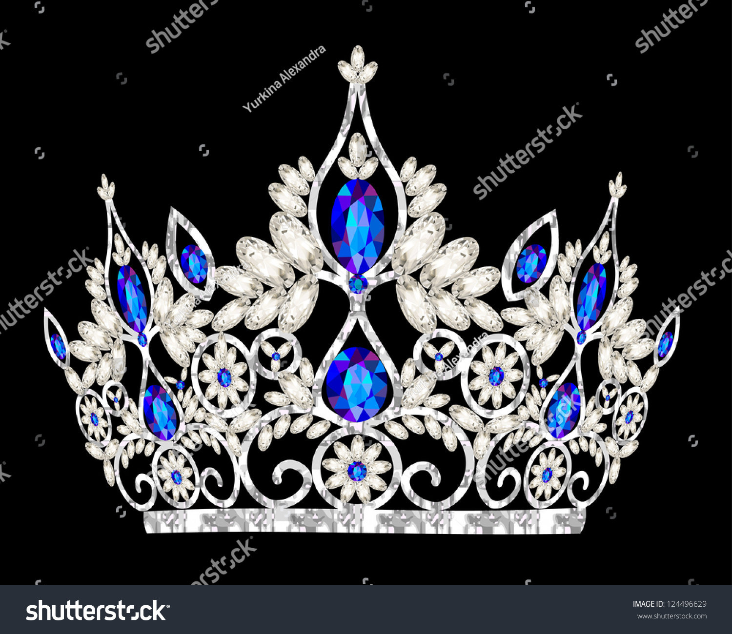 Illustration Tiara Crown Womens Wedding Blue Stock Vector Royalty Free 124496629 Shutterstock 