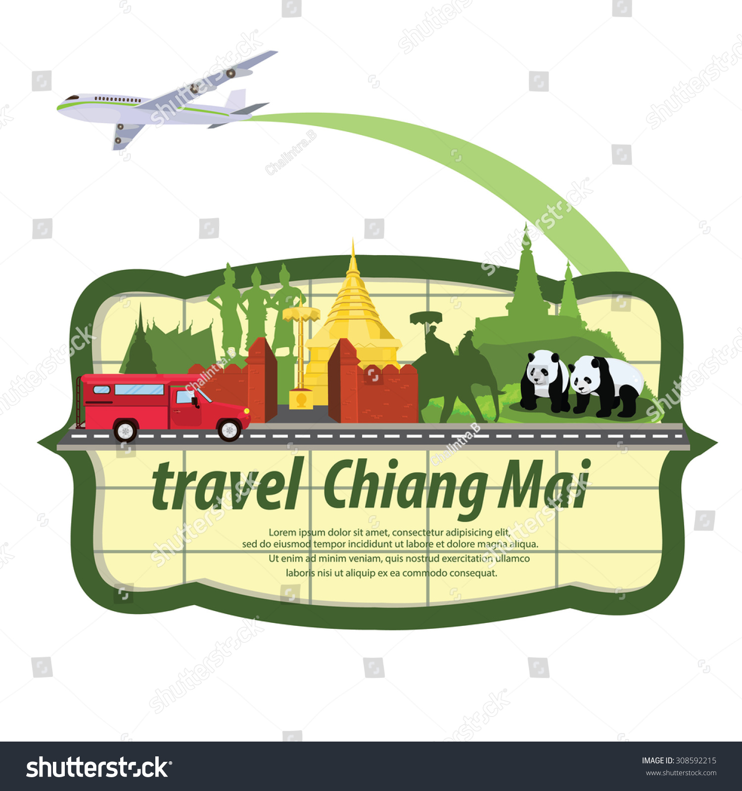 SVG of illustration. travel around Chiang Mai Province. svg