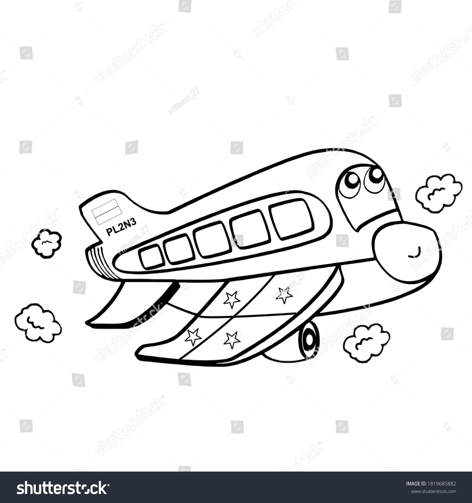 Illustration Vector Grafik Plane Good Colloring Stock Vector (Royalty ...