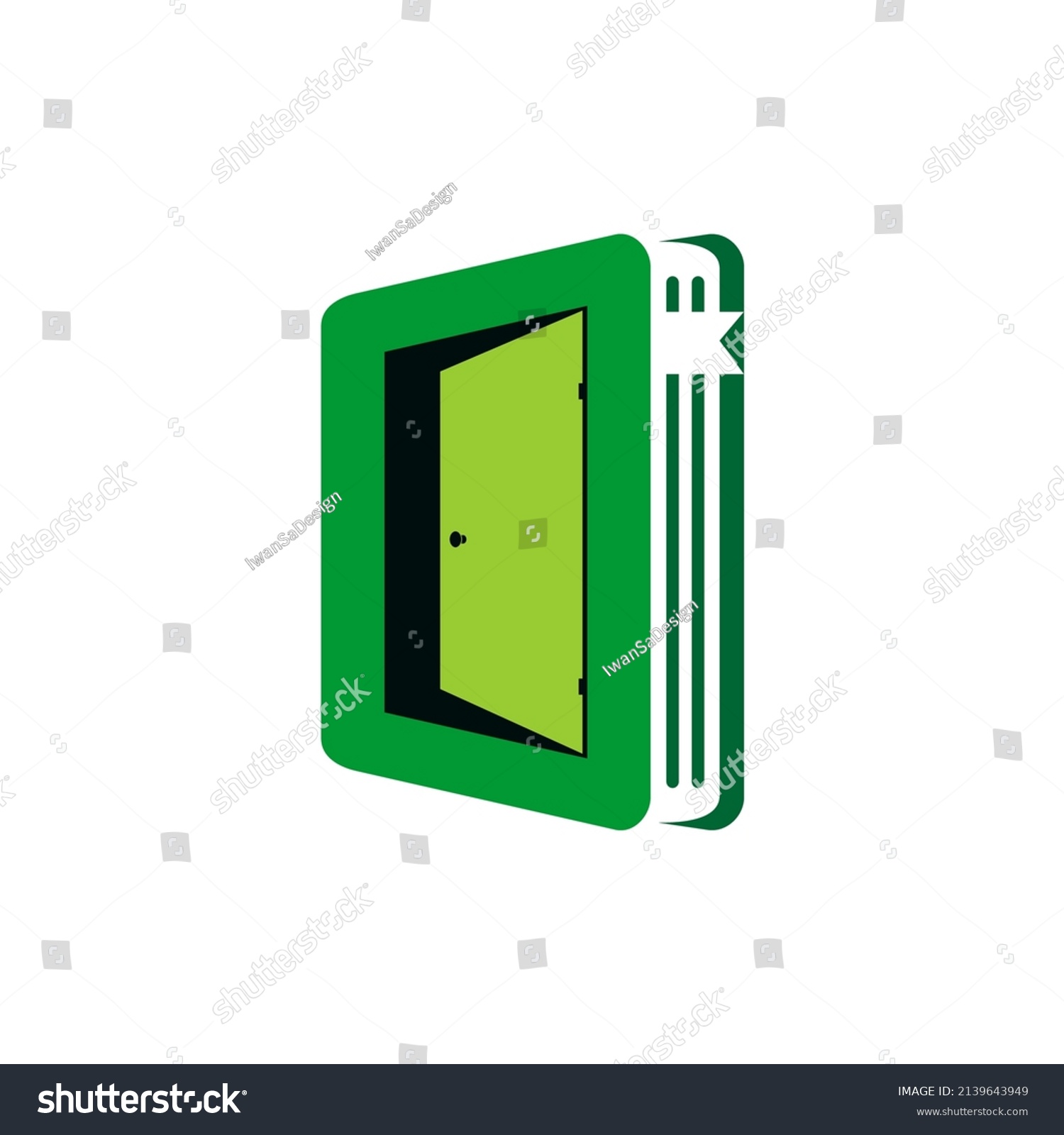 Illustration Vector Graphic Book Door Logo Stock Vector (Royalty Free