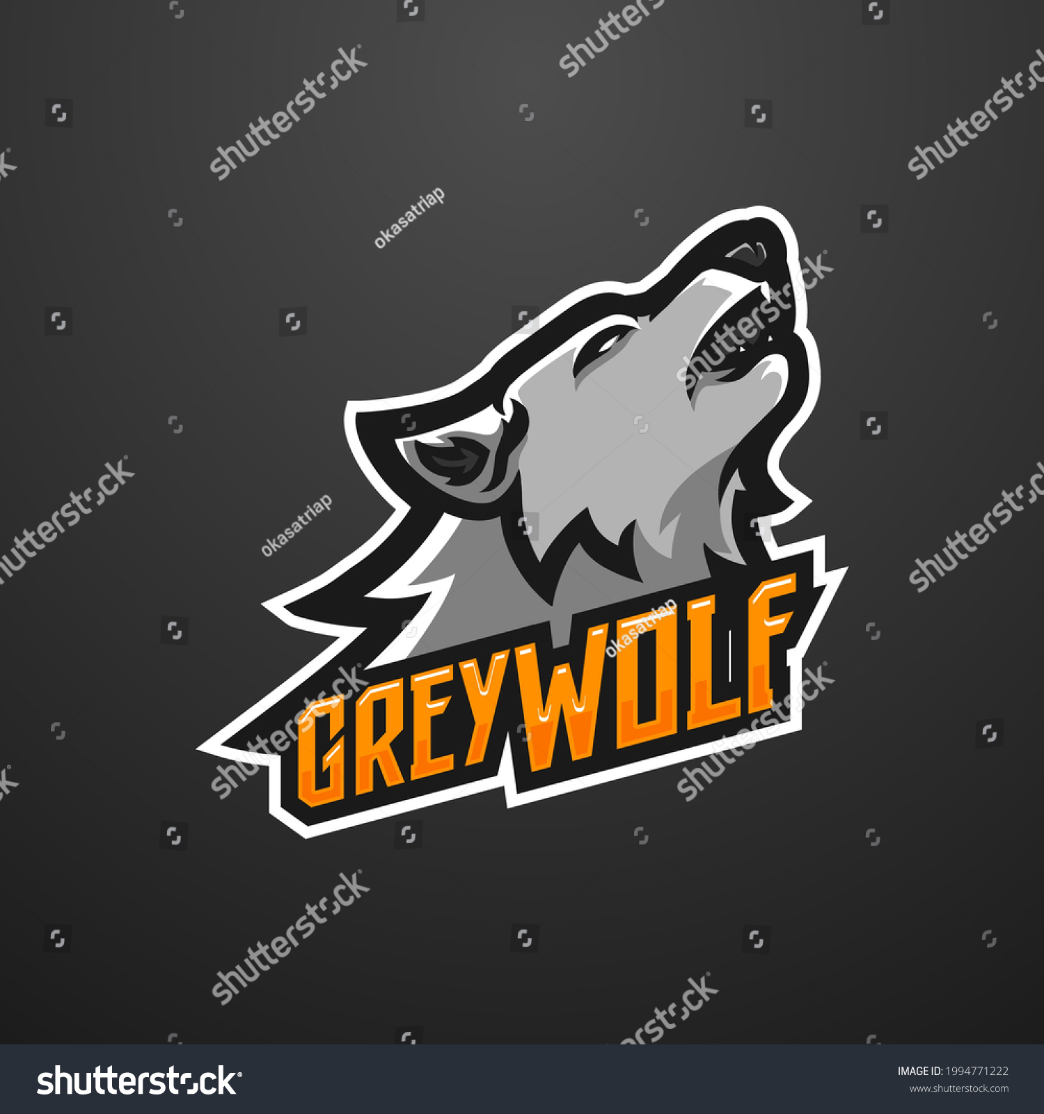 Illustration Vector Graphic Grey Wolf Mascot Stock Vector (Royalty Free ...