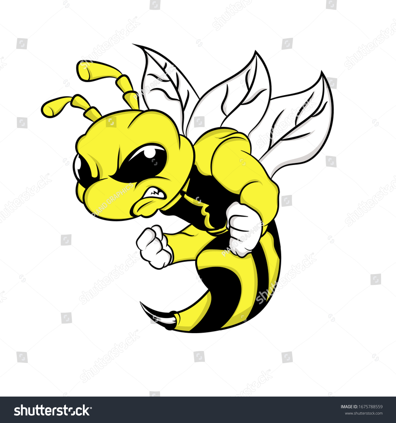 SVG of Illustration vector graphic of Hornet showing angry face, suitable for manufacturing T-Shirt, Sticker, Drawing Book, etc. svg