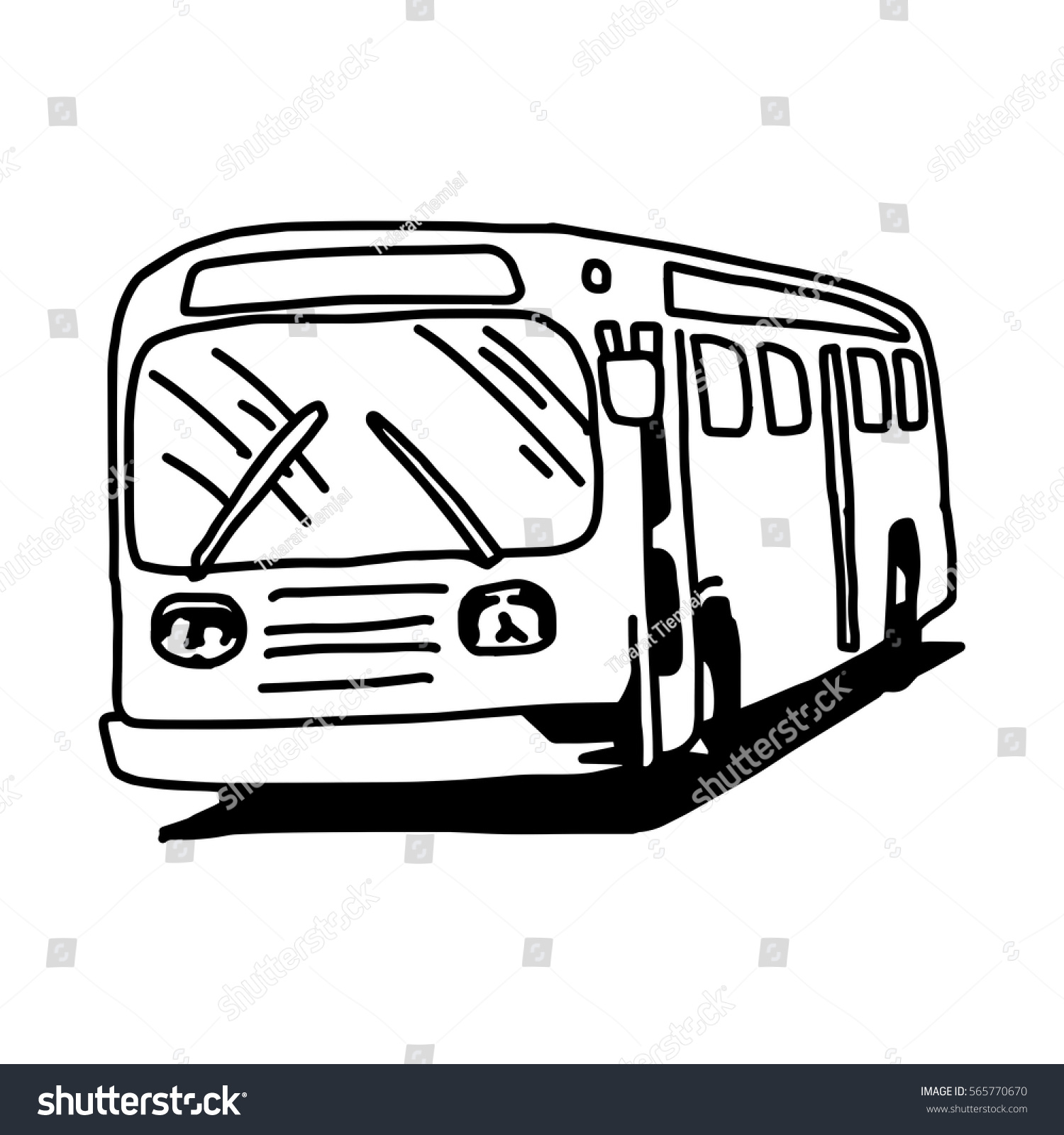 recommend clip art: illustration vector hand drawn doodle of bus isolated on white background