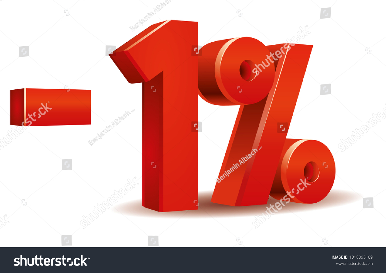 illustration-vector-red-color-1-percent-stock-vector-royalty-free