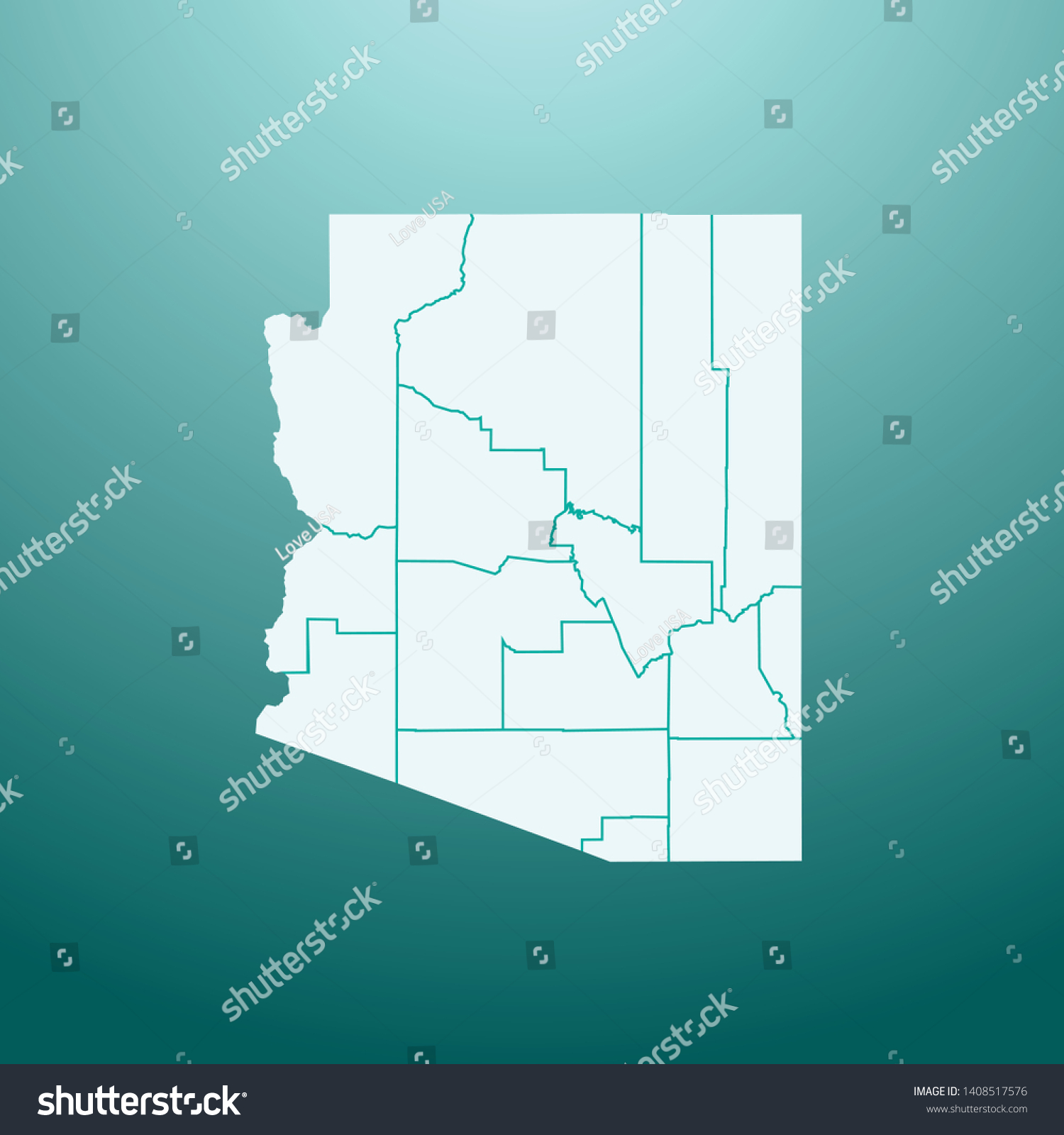 Illustration Vector Map Arizona Stock Vector Royalty Free 1408517576