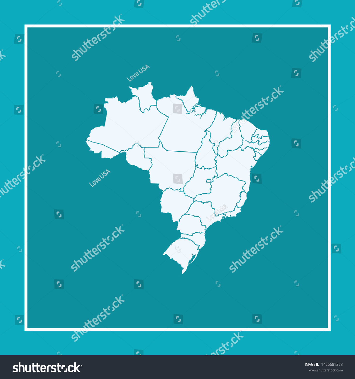 Illustration Vector Map Brazil Stock Vector Royalty Free 1426681223 Shutterstock 3894