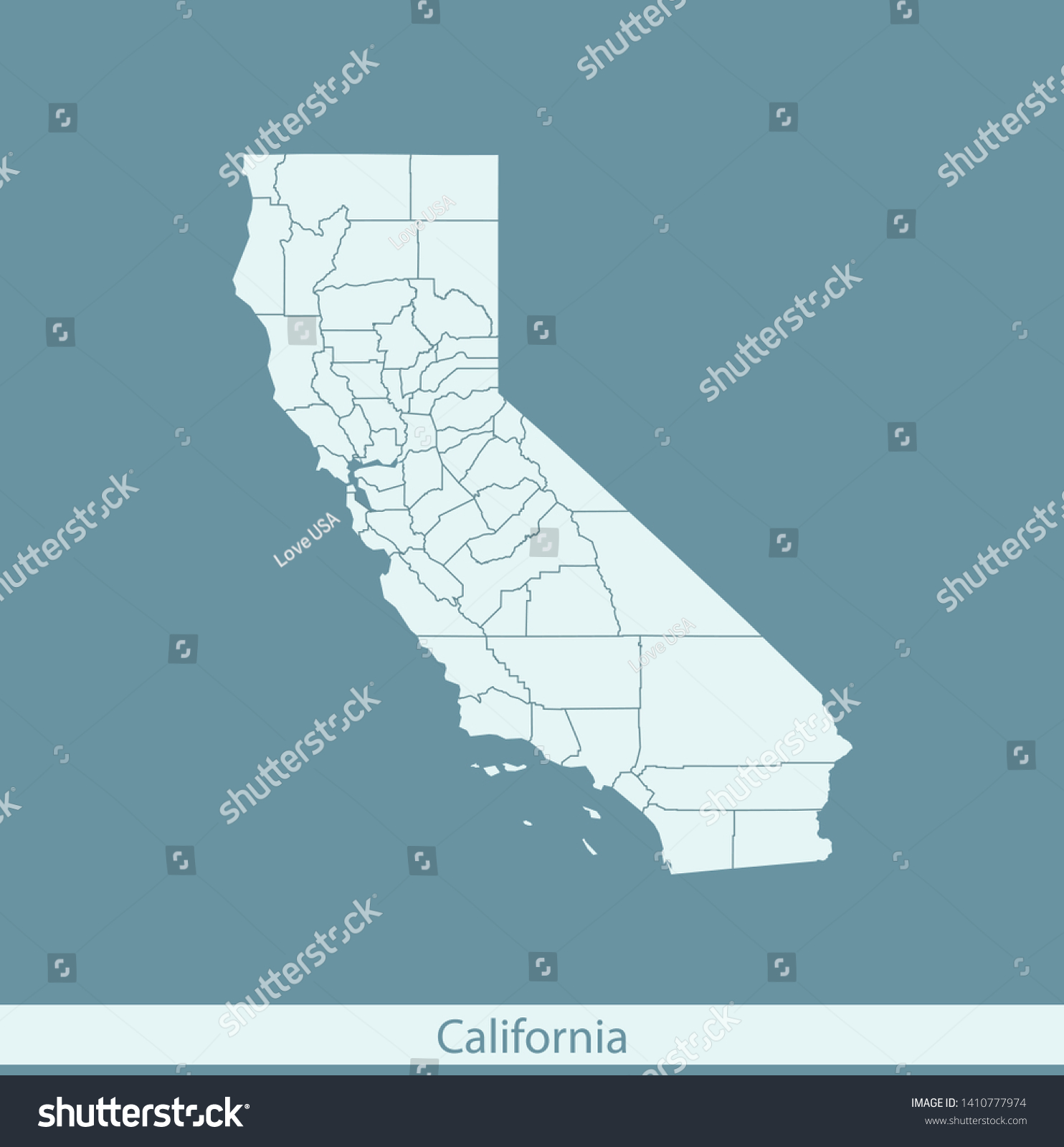 Illustration Vector Map California Stock Vector (Royalty Free ...