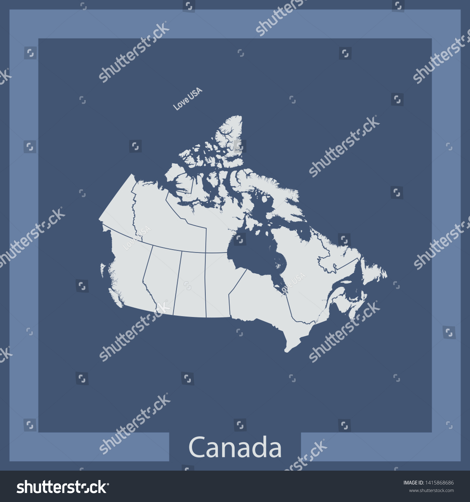 Illustration Vector Map Canada Stock Vector (Royalty Free) 1415868686