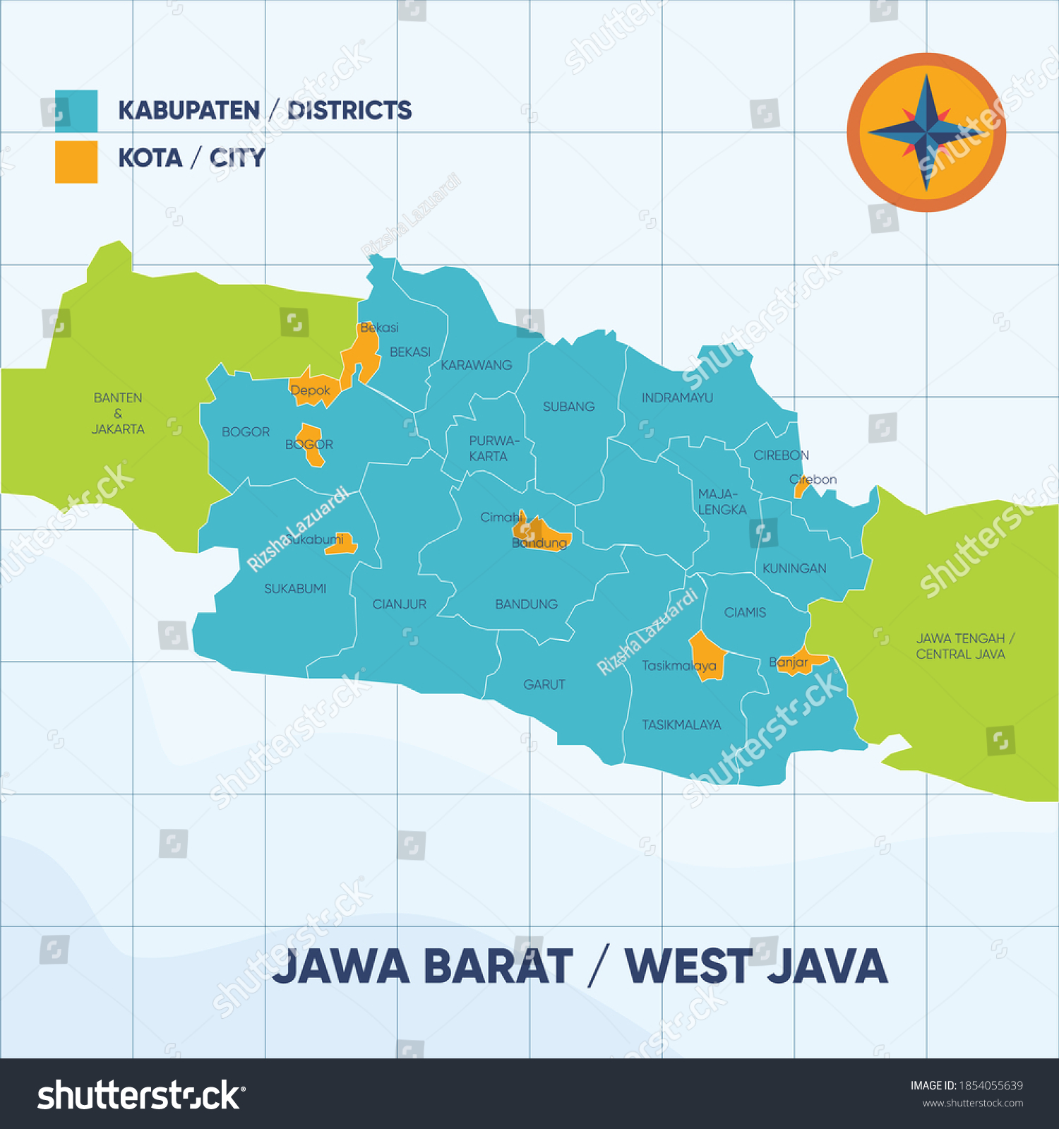 Peta Jawa Barat Vector Illustration Vector Map Jawa Barat Indonesia Stock Vector (Royalty Free)  1854055639 | Shutterstock