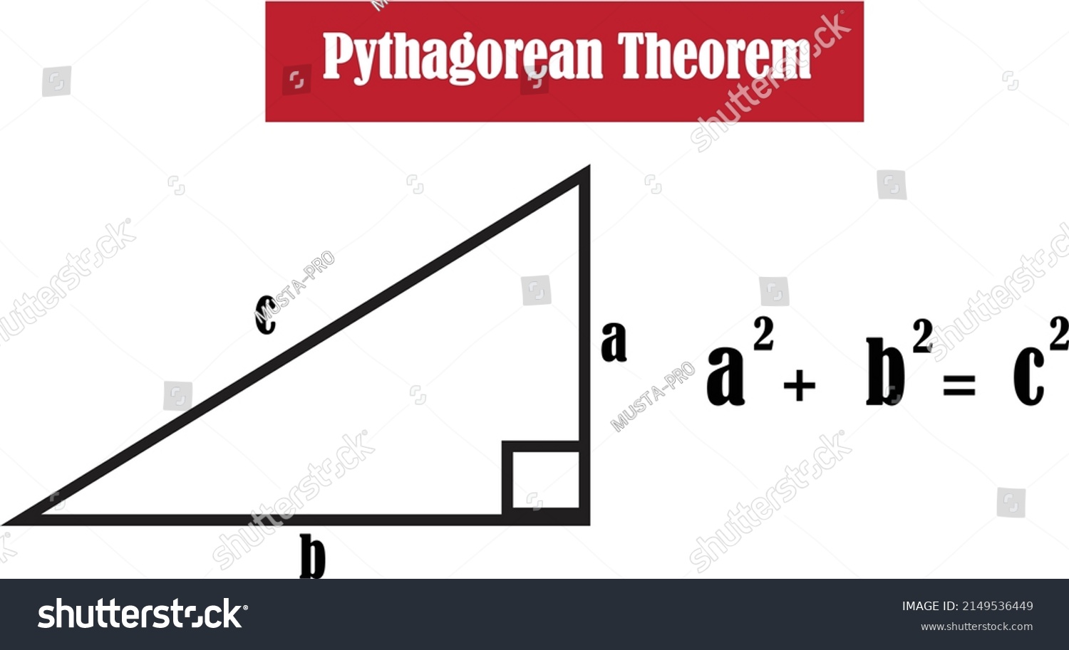 Illustration Vector Pythagorean Theorem Stock Vector Royalty Free