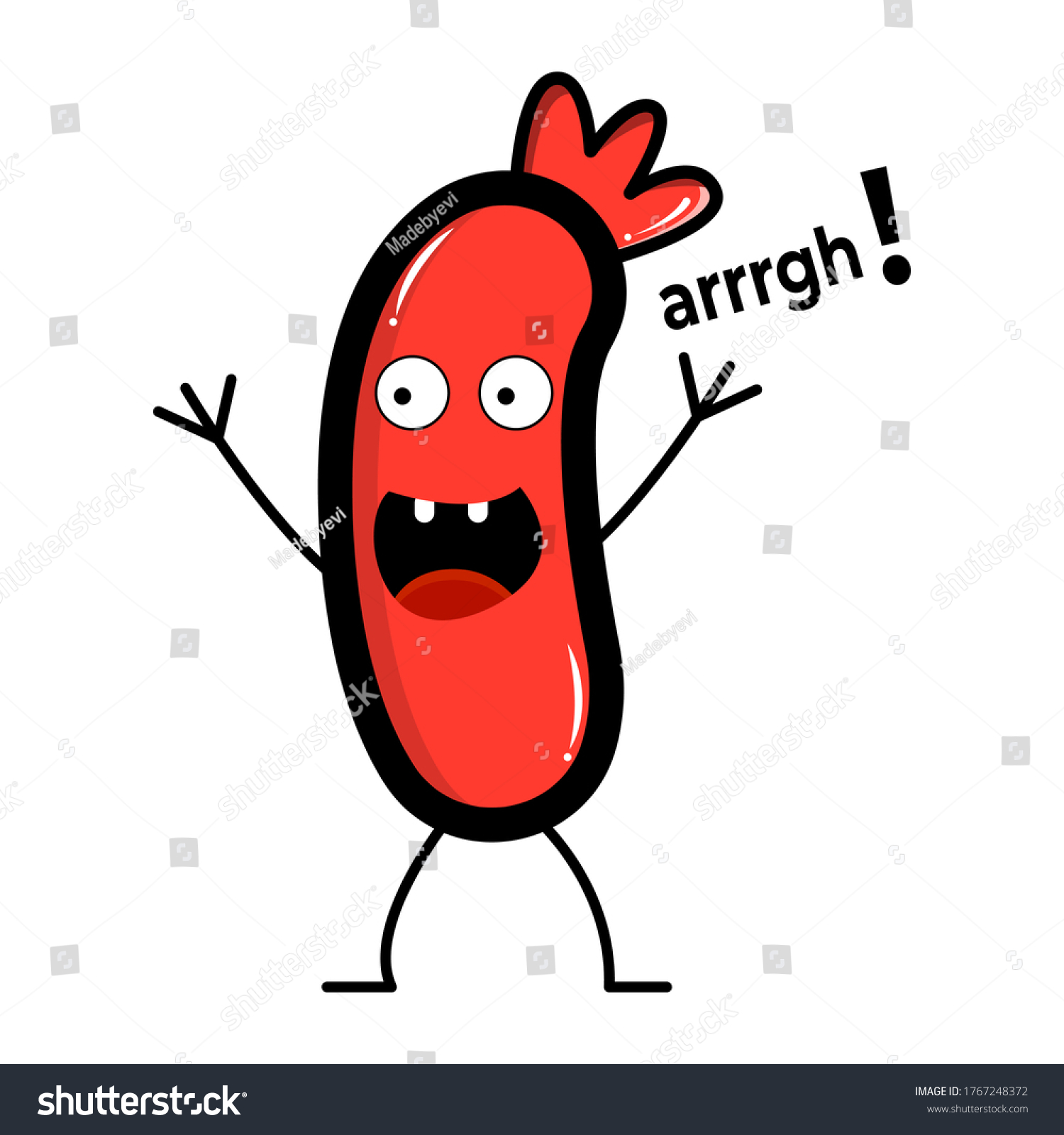 Illustration Vector Sausage Cartoon Character Isolated Stock Vector ...