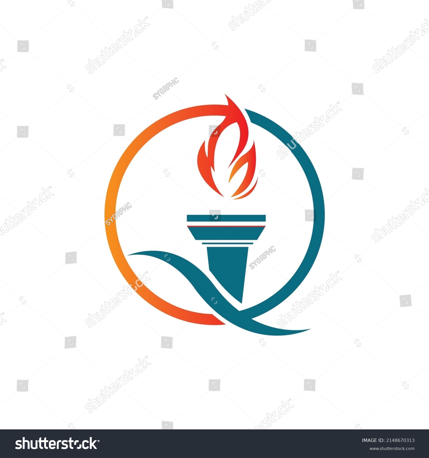 Illustration Vector Torch Logo Design Template Stock Vector (Royalty ...