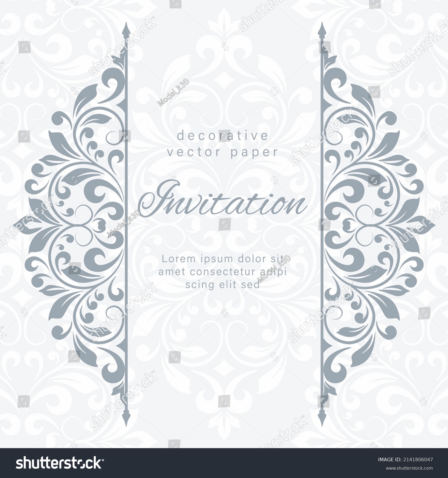 Illustration Vintage Vector Invitation Card Template Stock Vector