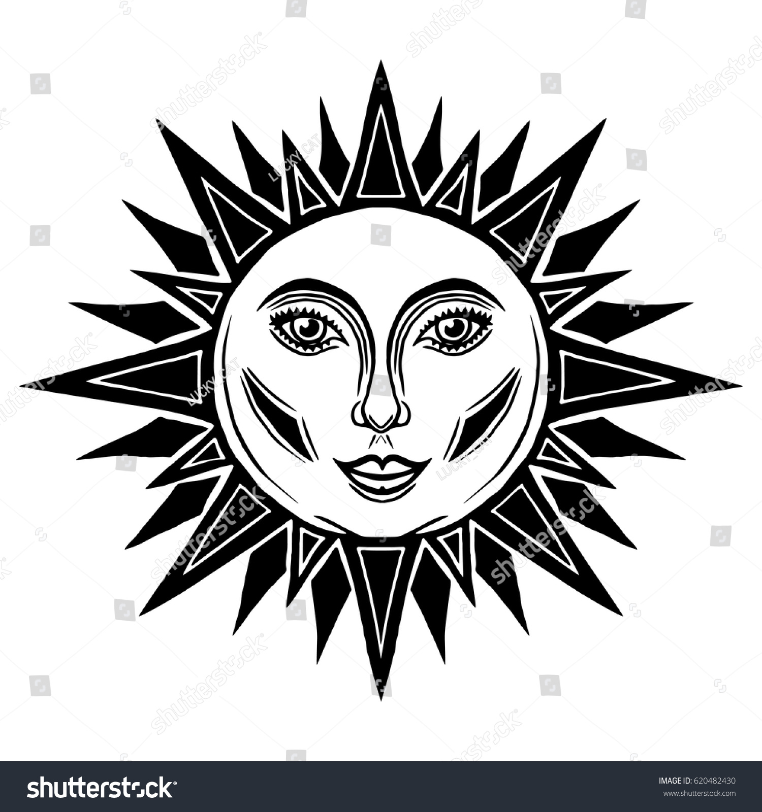 Illustration Beautiful Hand Drawn Sun Symbol Stock Vector (Royalty Free ...