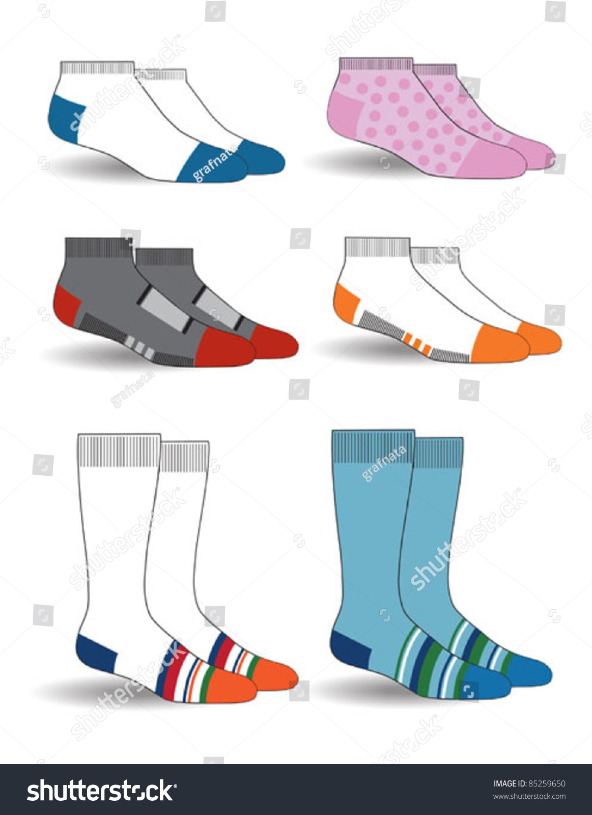 Illustration With Colorful Socks - 85259650 : Shutterstock