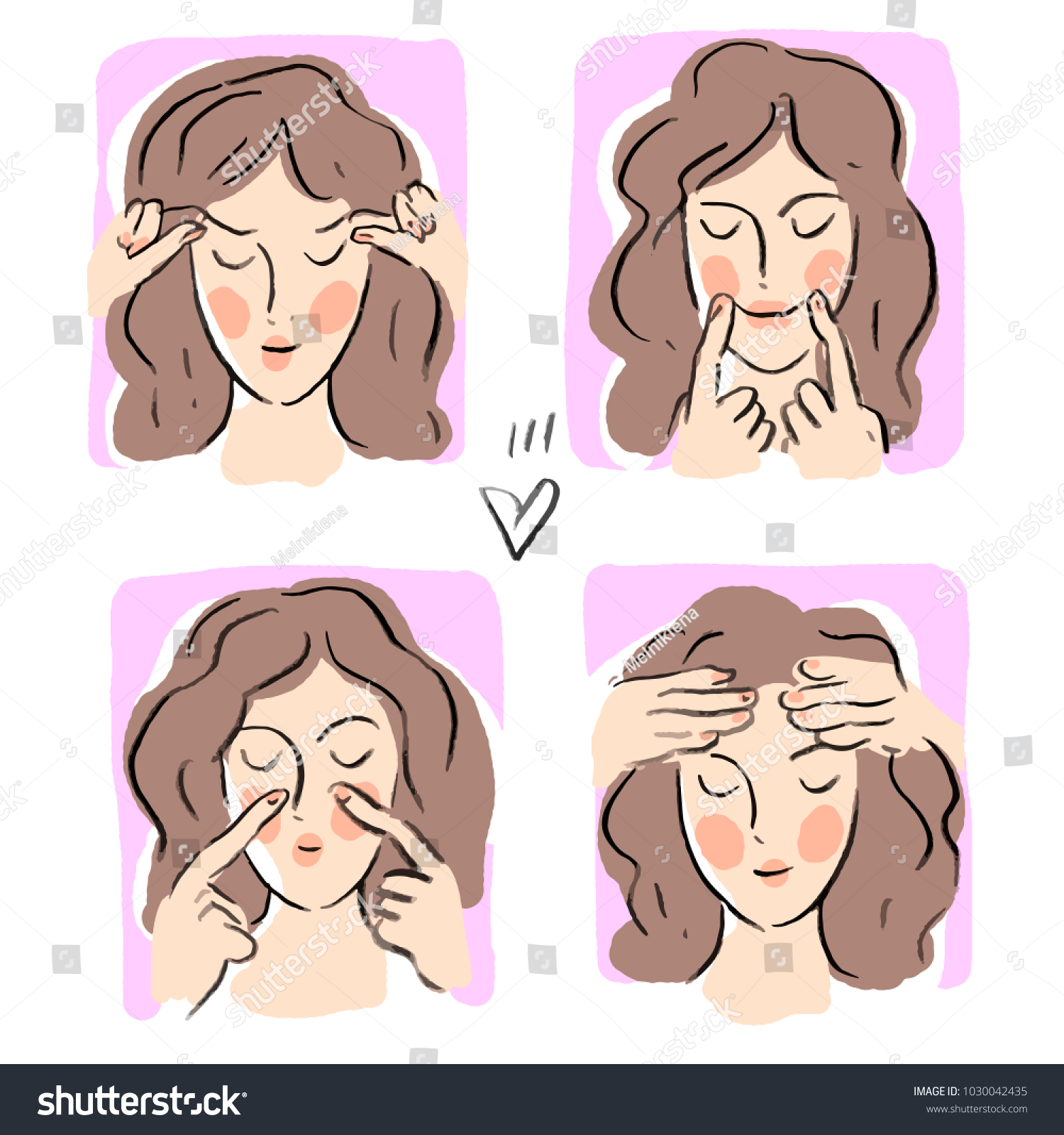 Illustration Face Fitness Massage Beauty Stock Vector Royalty Free 1030042435