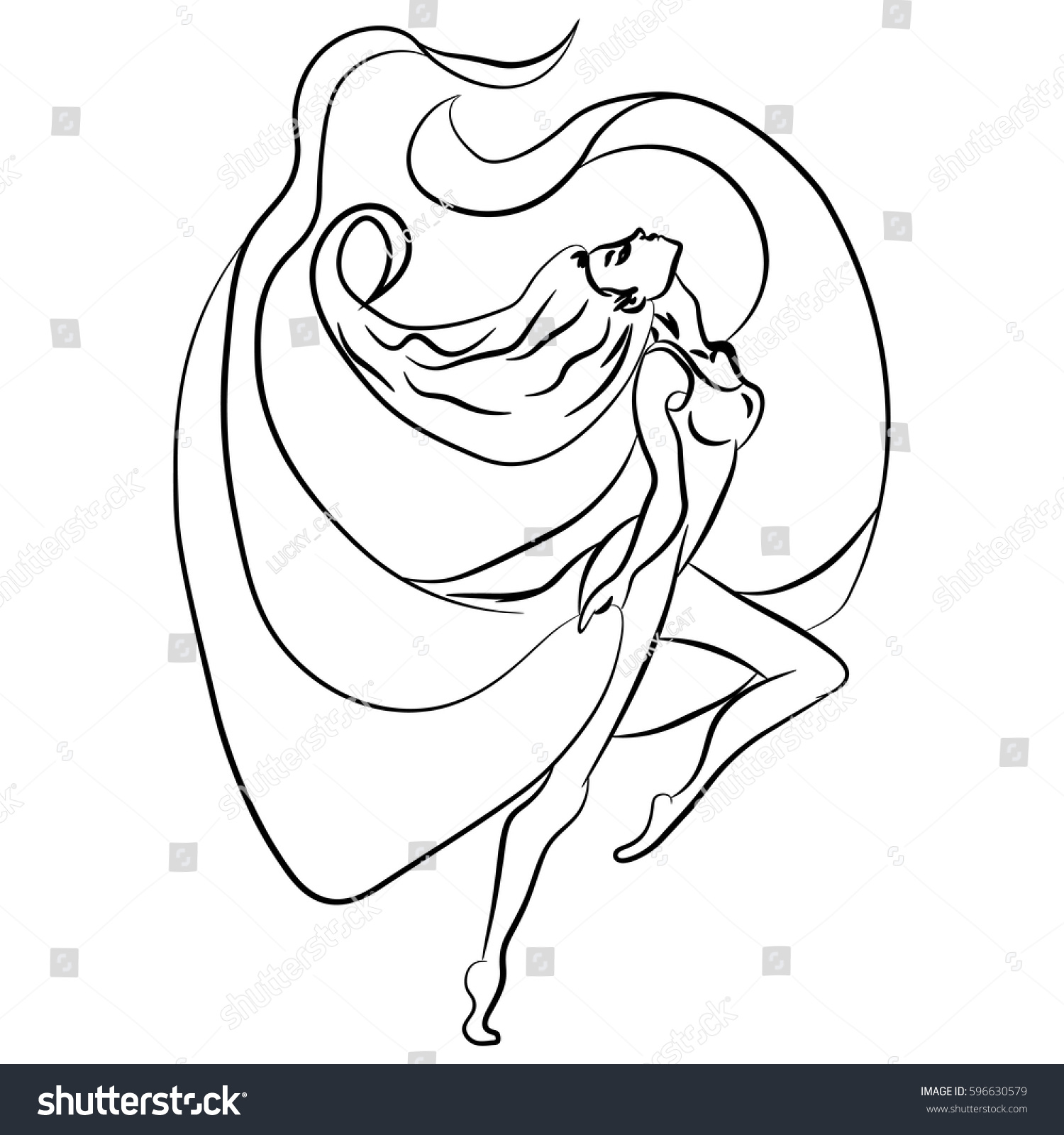 illustration hand drawn ballerina tattoo design stock vector illustration hand drawn ballerina tattoo design stock vector