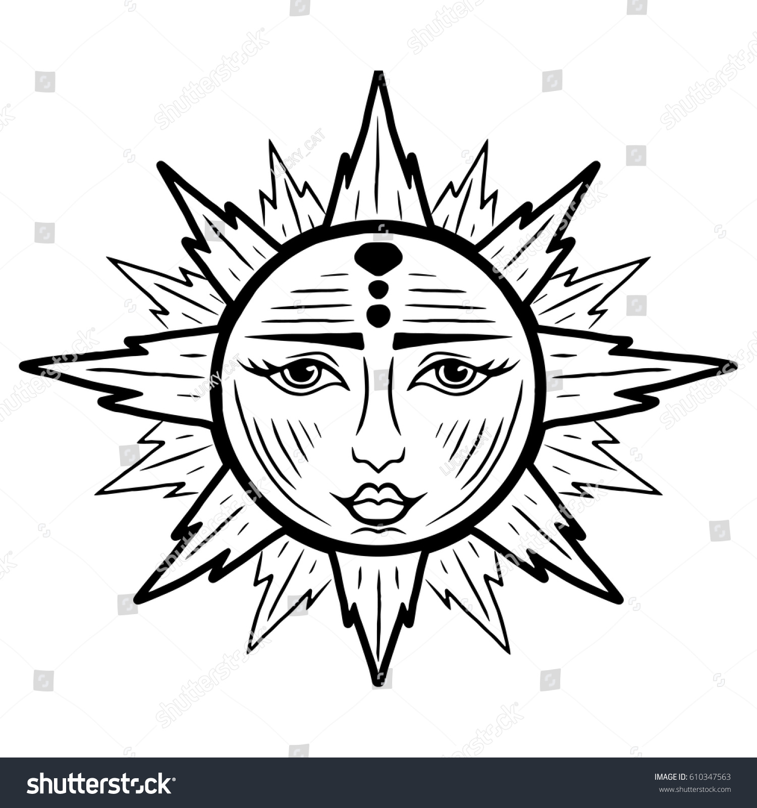 Illustration Nice Hand Drawn Sun Symbol Stock Vector (Royalty Free ...