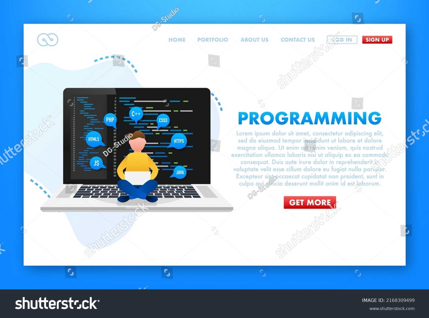Illustration Programming Site Design Web Ui Stock Vector (Royalty Free ...