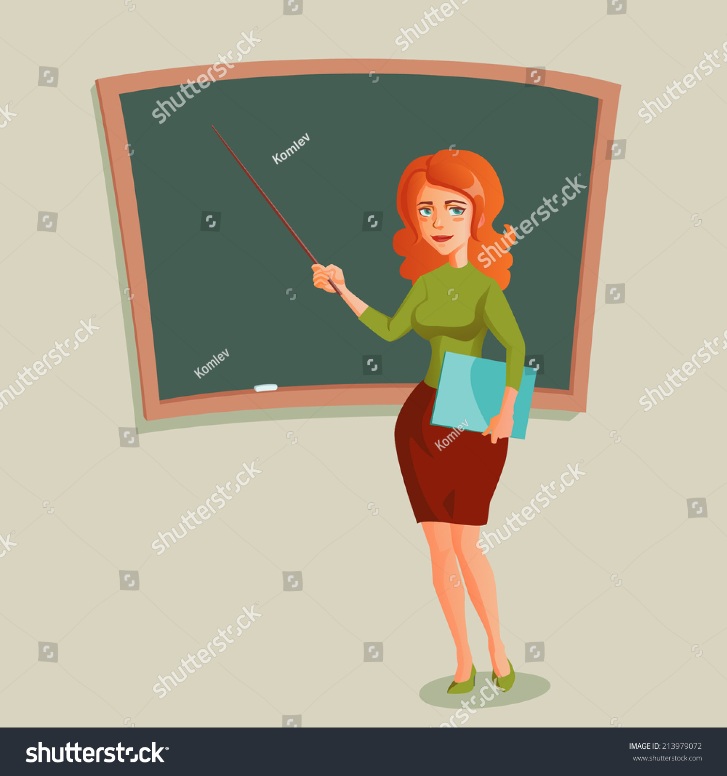 Illustration Teacher Blackboard Stock Vector 213979072 - Shutterstock