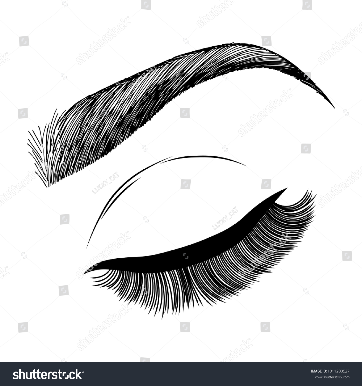 Illustration Womans Eye Wink Eyebrow Eyelashes Stock Vector Royalty