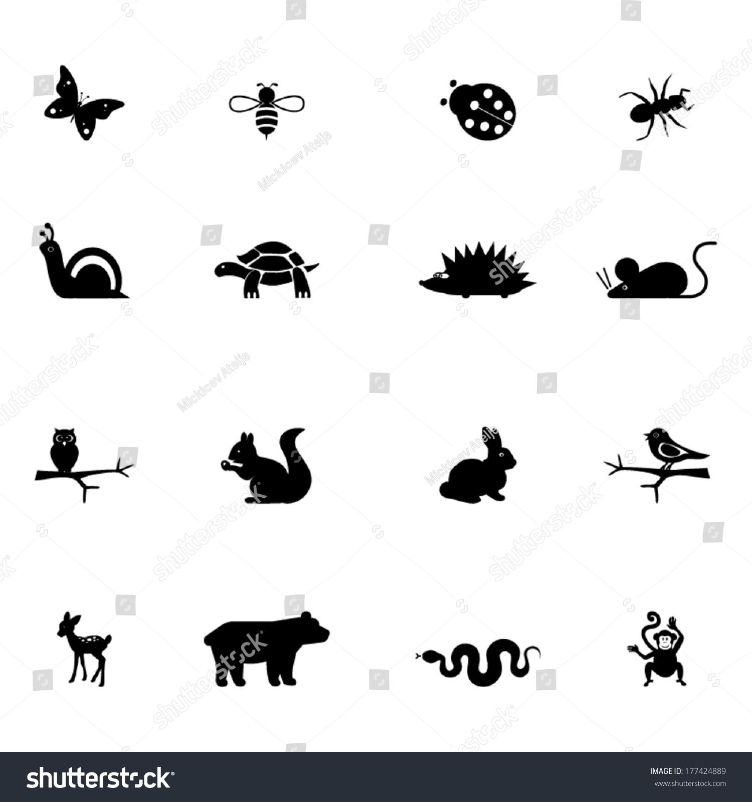 Illustrations Animals Stock Vector 177424889 - Shutterstock
