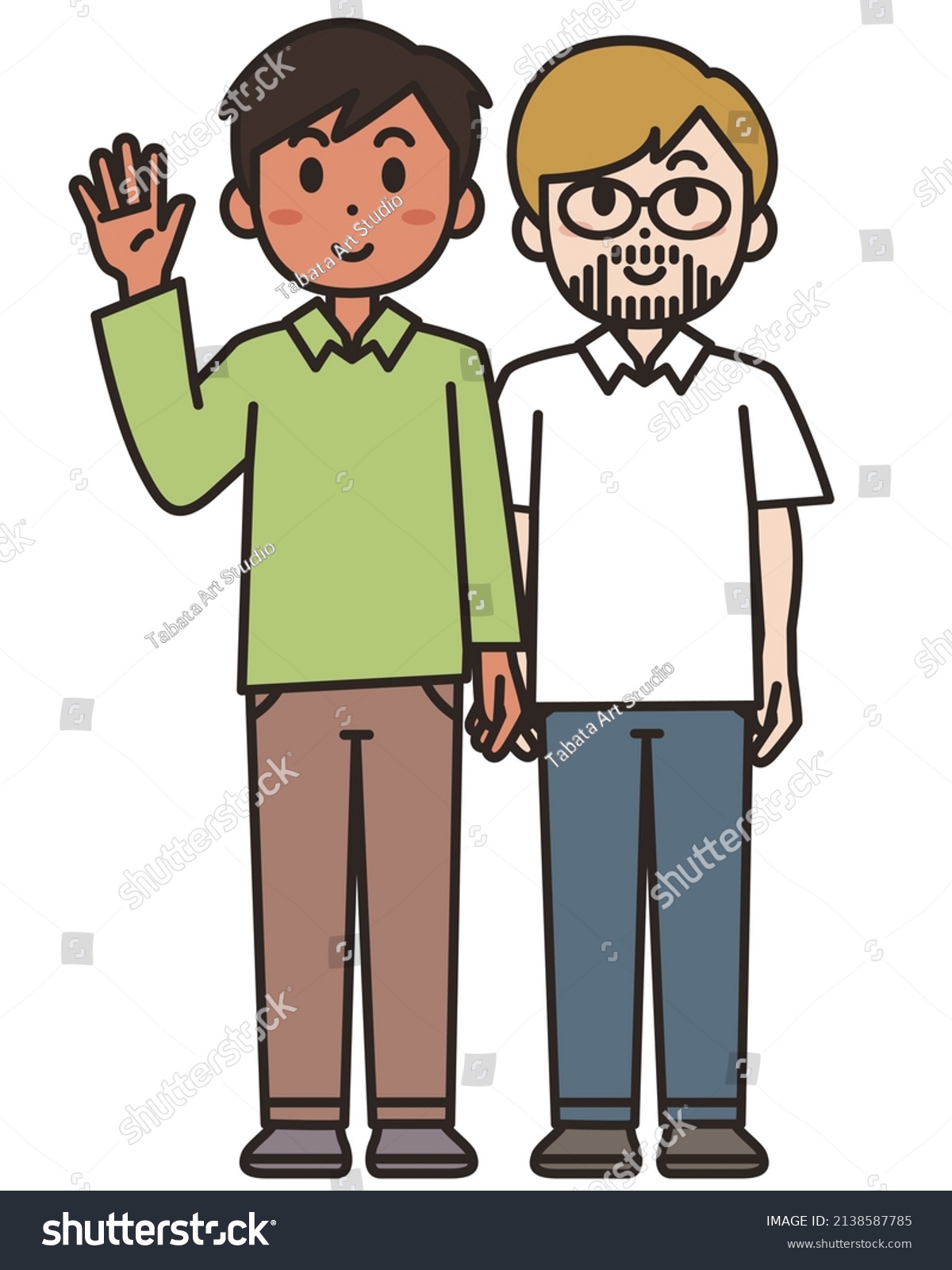 Illustrations Samesex Couples Male Couple Vector Stock Vector Royalty Free 2138587785