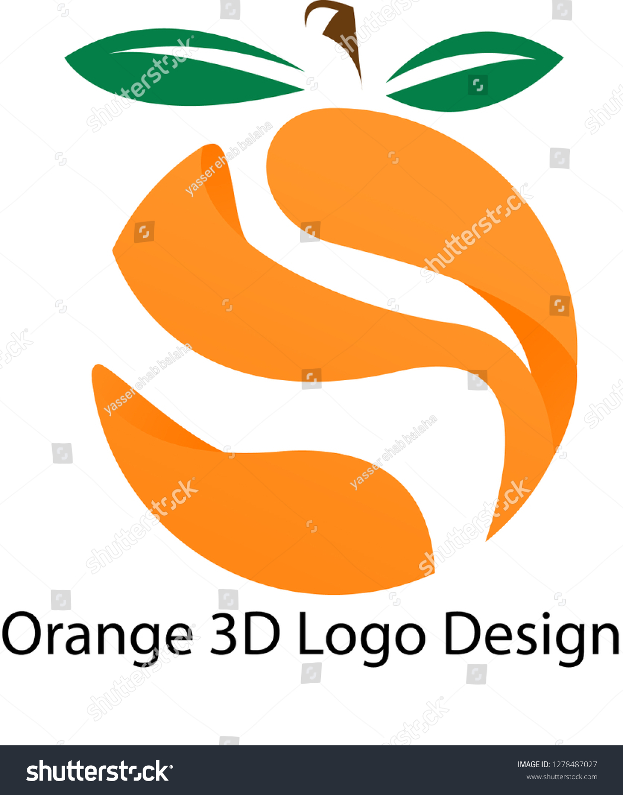 Illustrator Logo Design Tutorial Orange 3d Stock Vector Royalty Free