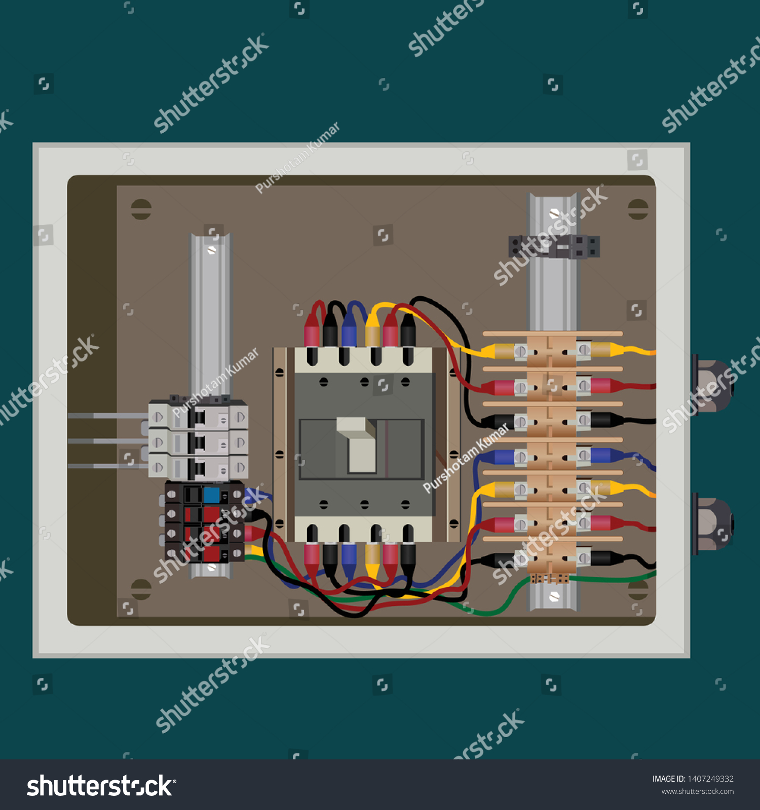 Illustrator Ac Distribution Box Stock Vector Royalty Free 1407249332