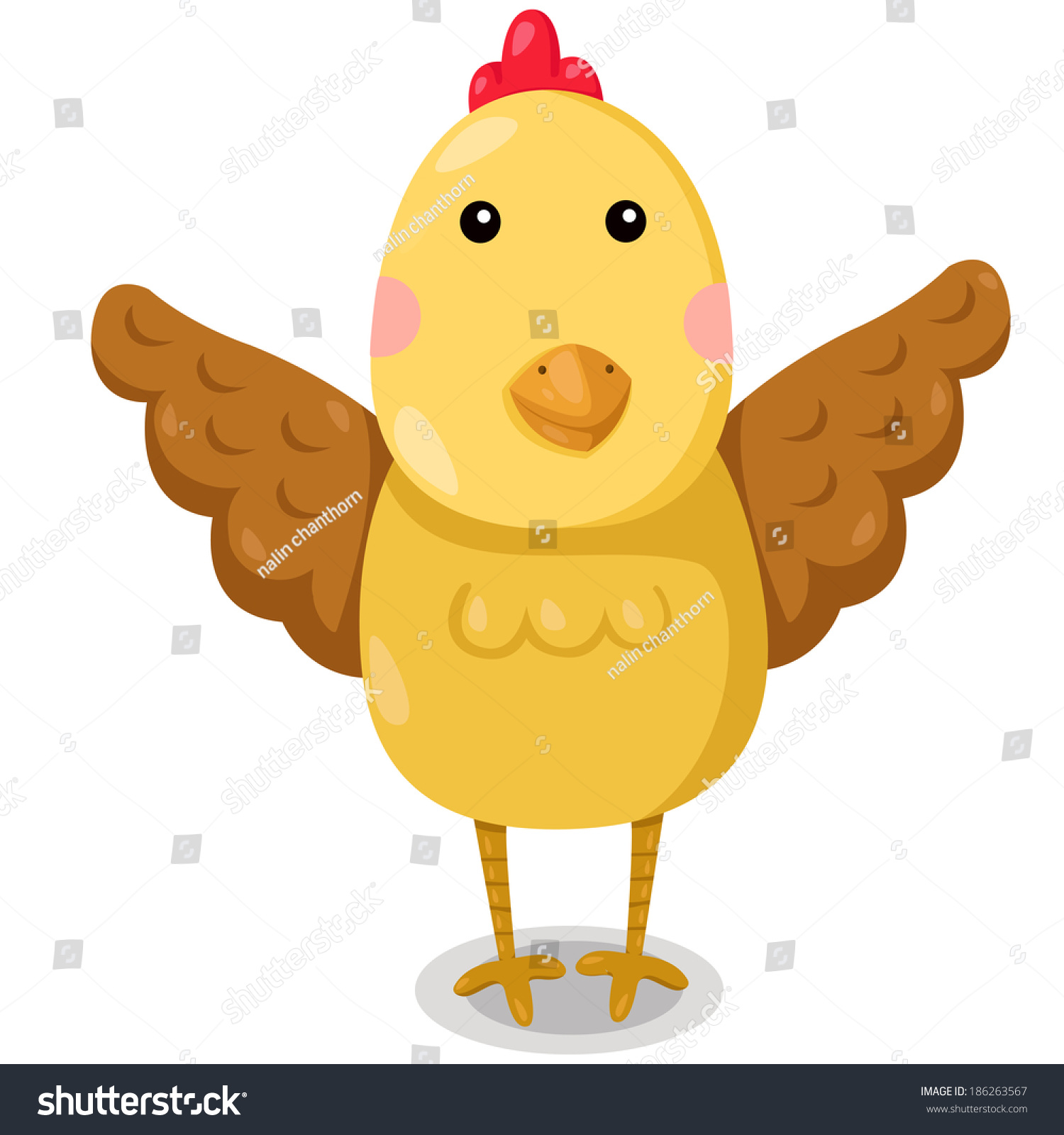 Illustrator Chicken Cute Vector Stock Vector Royalty Free