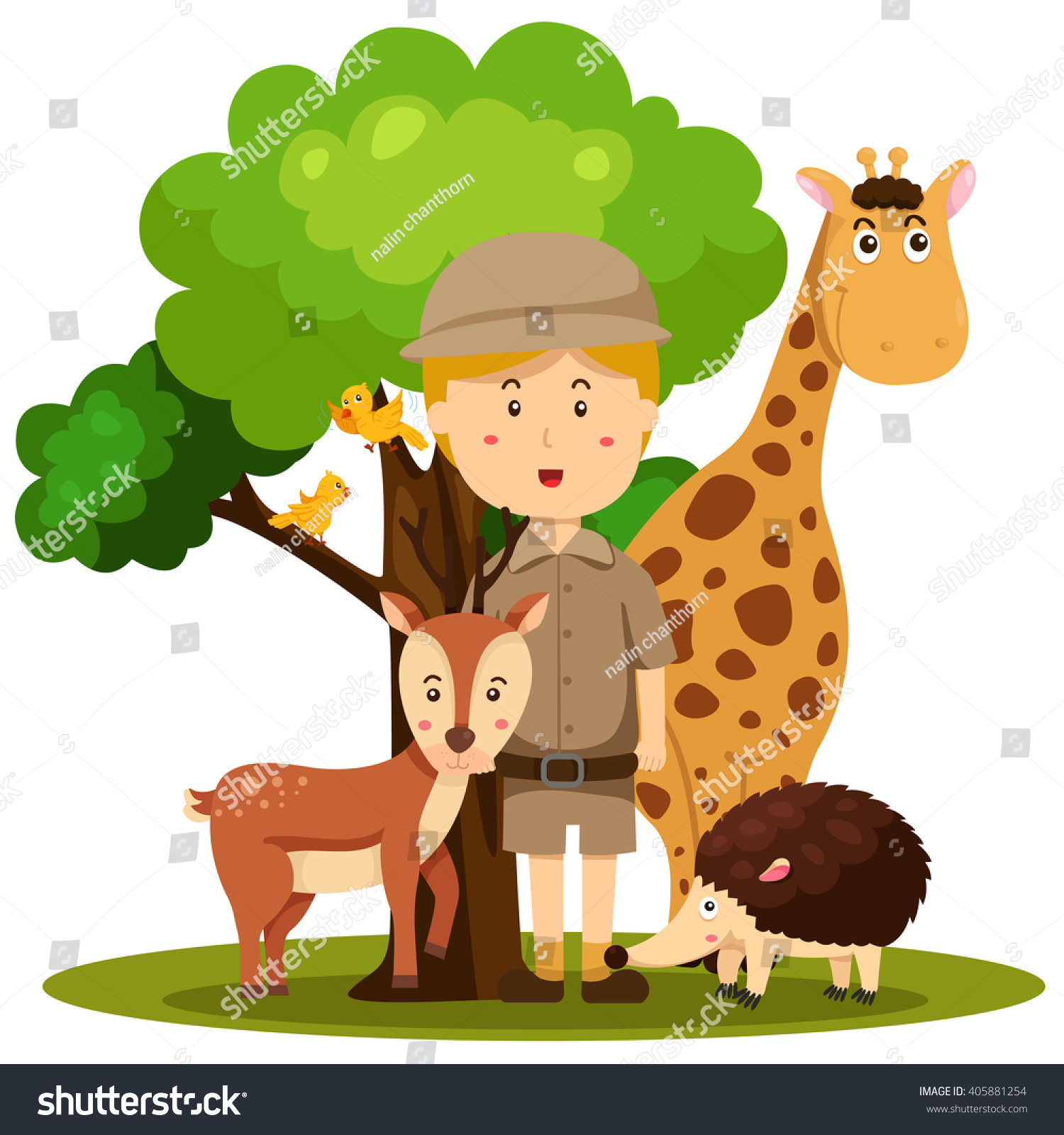 Illustrator Zoo Keeper Man Stock Vector 405881254 - Shutterstock