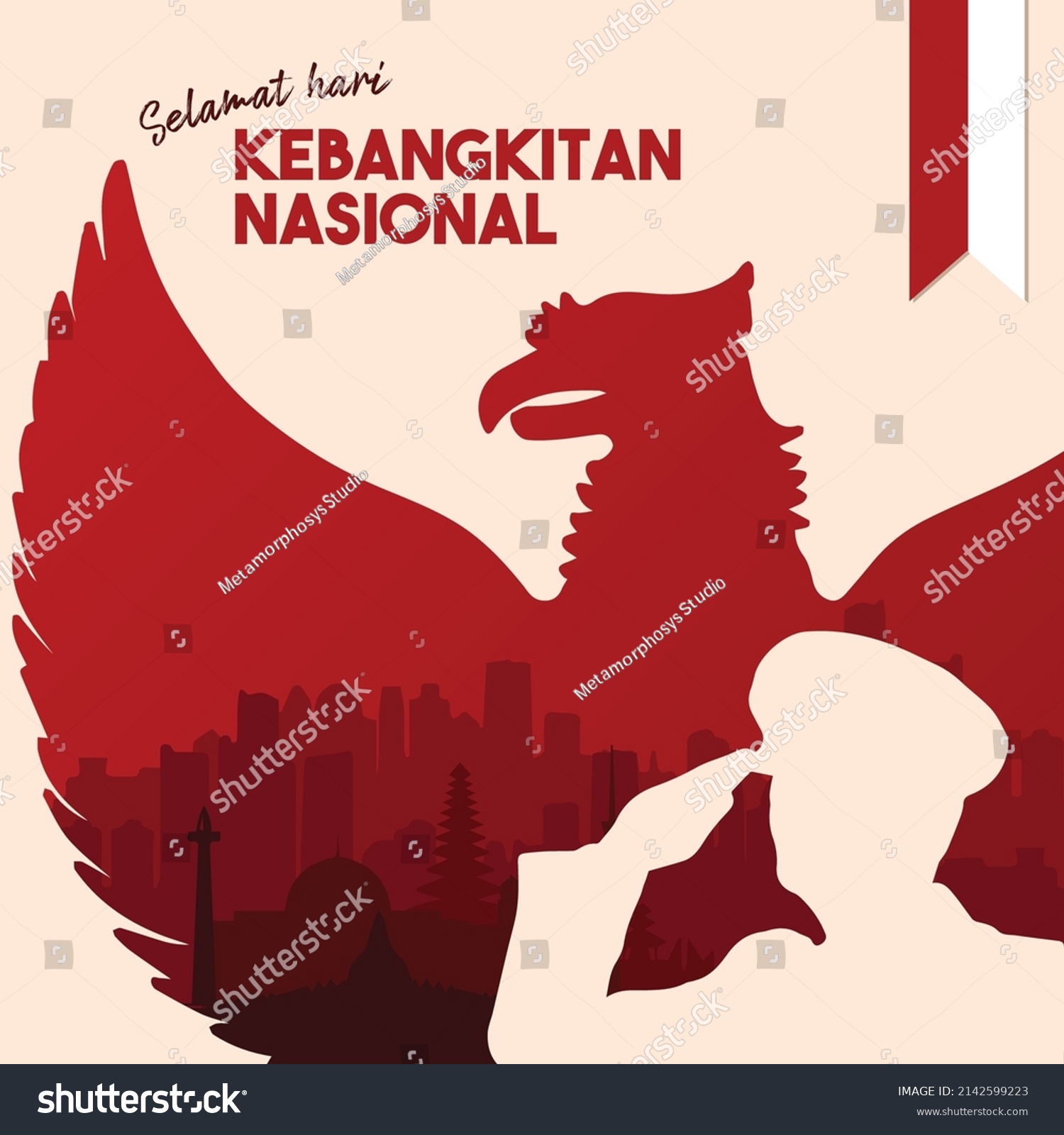 SVG of Ilustrasi Selamat Hari Kebangkitan Nasional (Translation: Indonesian National Awakening Day Poster with Garuda Vector Illustration) svg