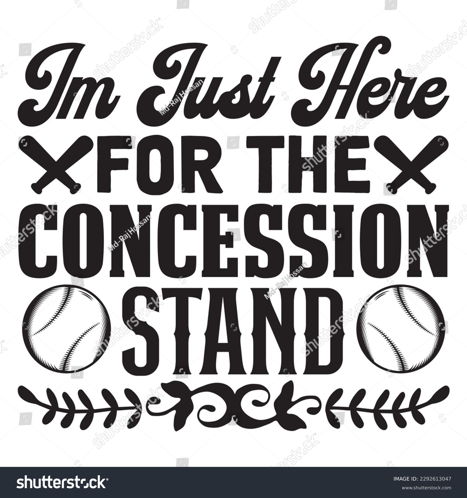 SVG of Im Just Here for the Concession Stand T-shirt Design Vector File svg