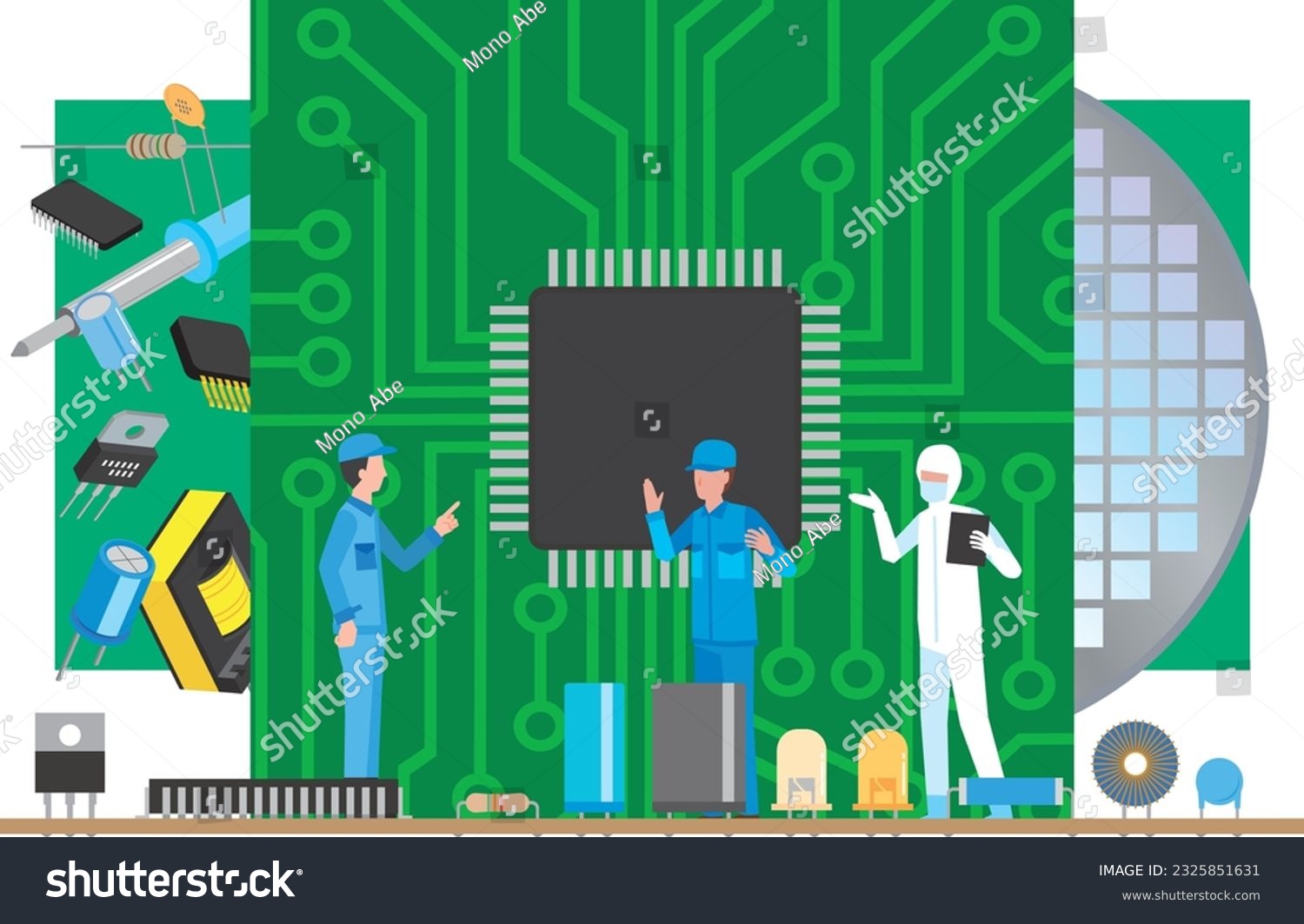 SVG of Image illustration of semiconductors and electronic components svg