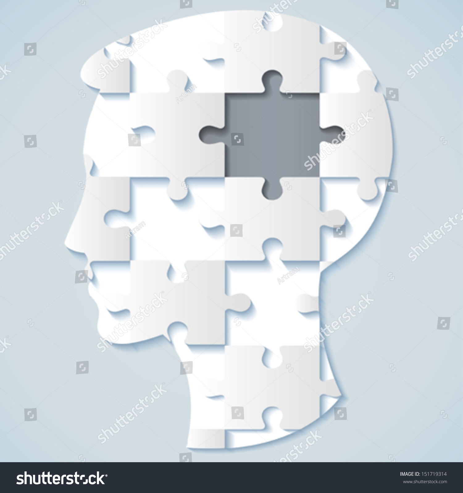 Image Human Face Form Jigsaw Puzzle Stock Vector 151719314 Shutterstock
