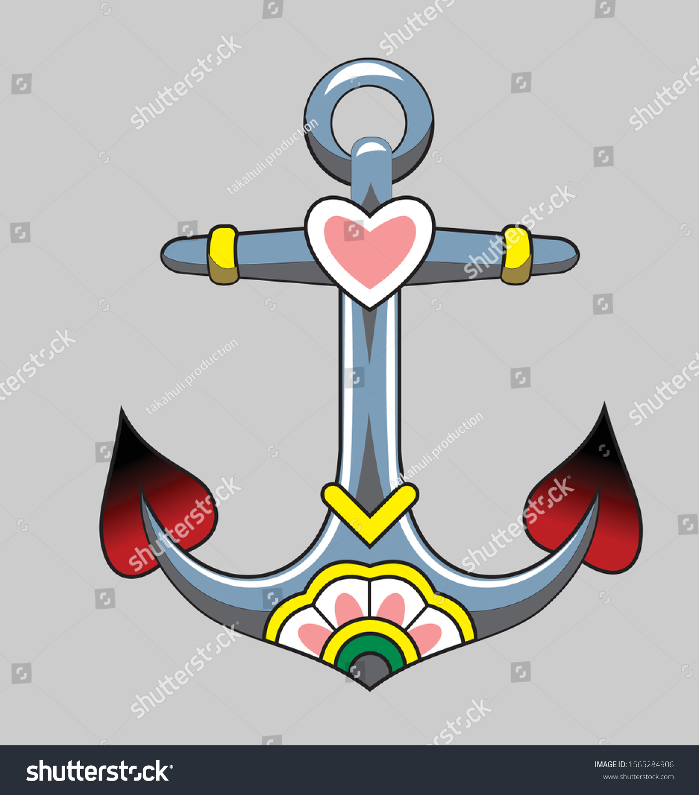 Image Anchor Old School Style Stock Vector (Royalty Free) 1565284906