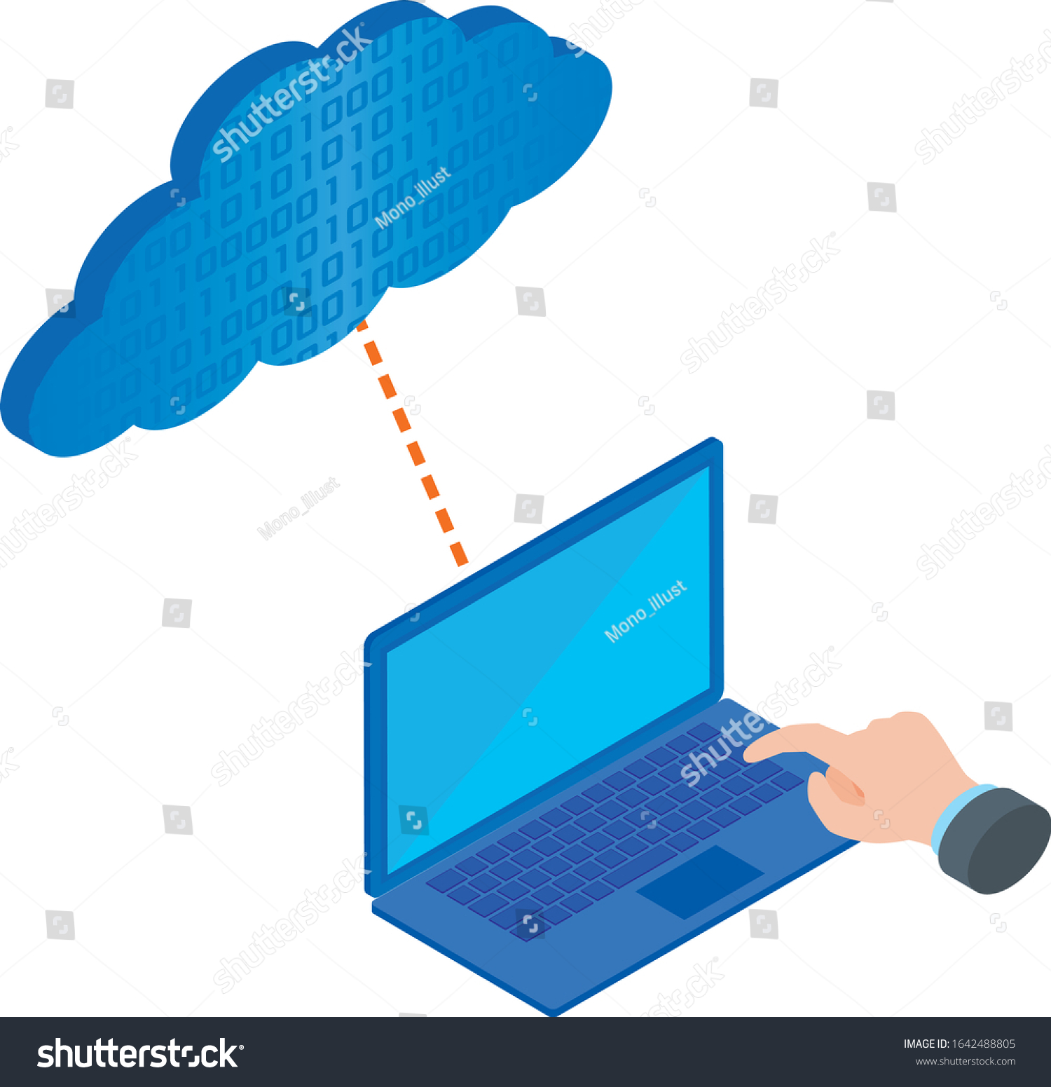 Image Pc Connected Cloud Network Stock Vector Royalty Free