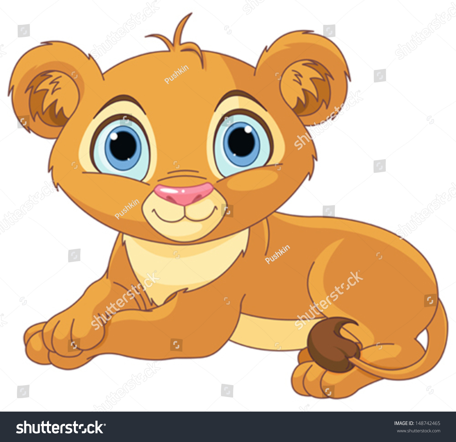 Image Resting Little Lion Cub Stock Vector 148742465 - Shutterstock