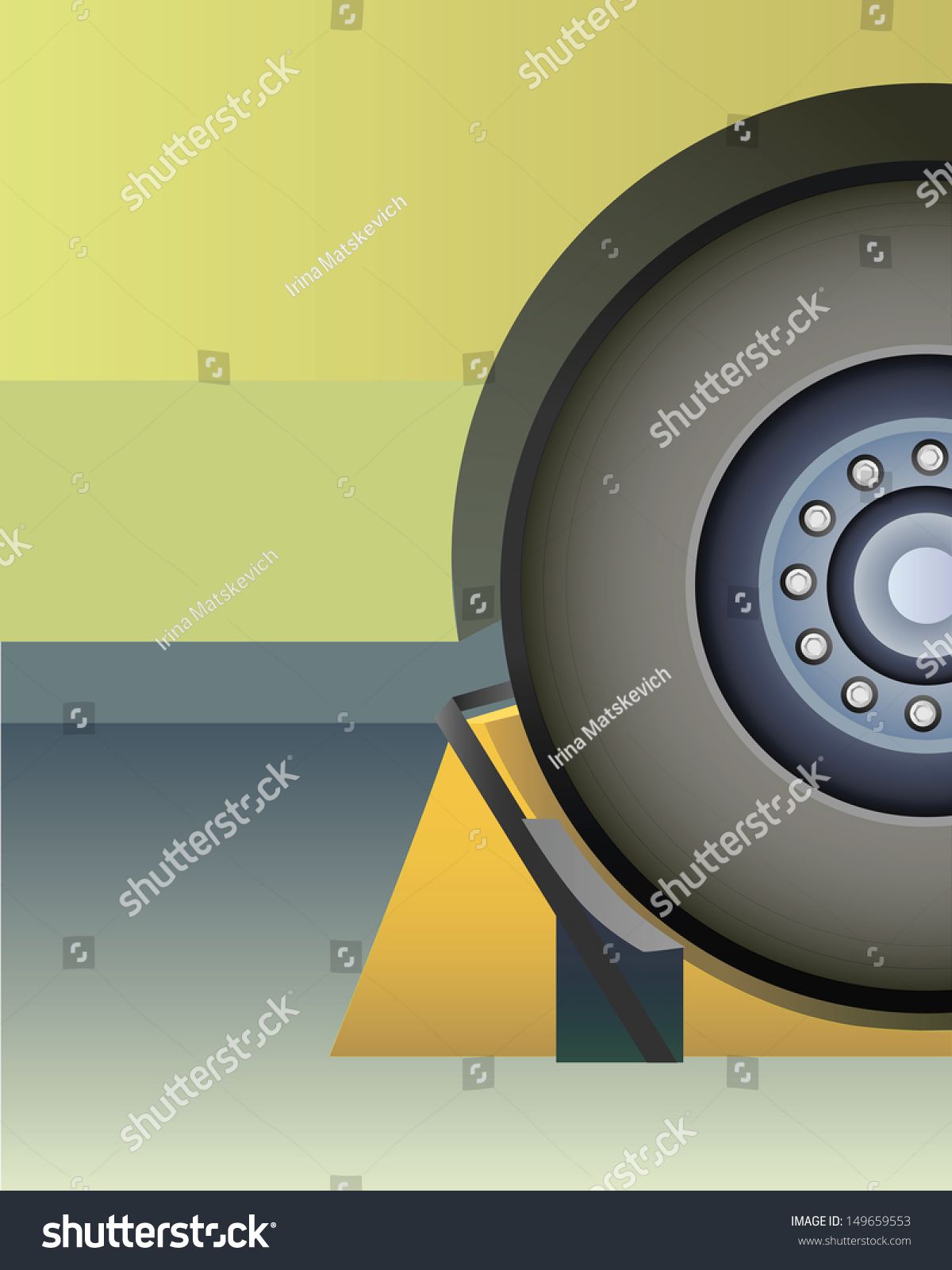 SVG of Image repair wheels with wheel chocks.  svg