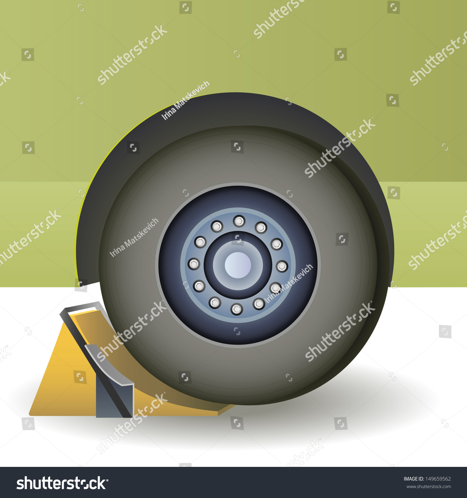SVG of Image repair wheels with wheel chocks.  svg